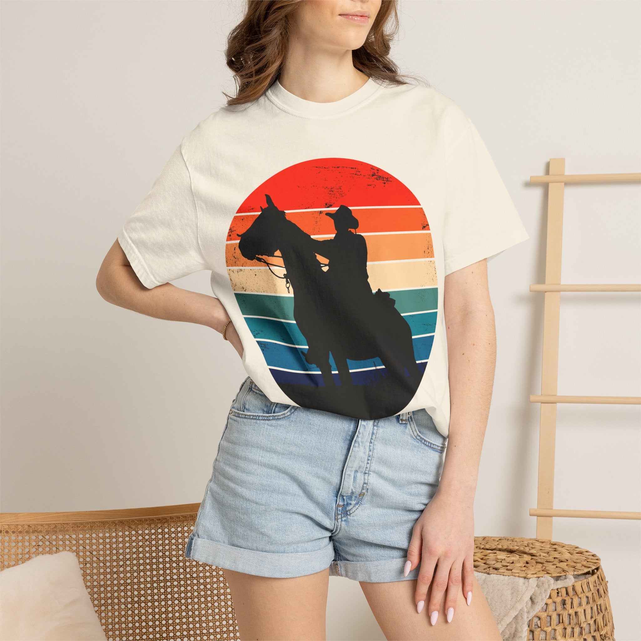 Cowboy Silhouette T-Shirt — Retro Sunset Western Tee