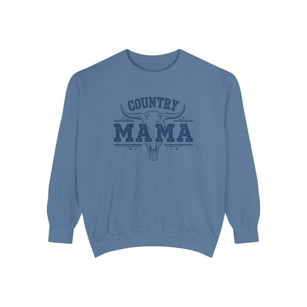Country Mama Sweatshirt — Rustic Longhorn Graphic Crewneck