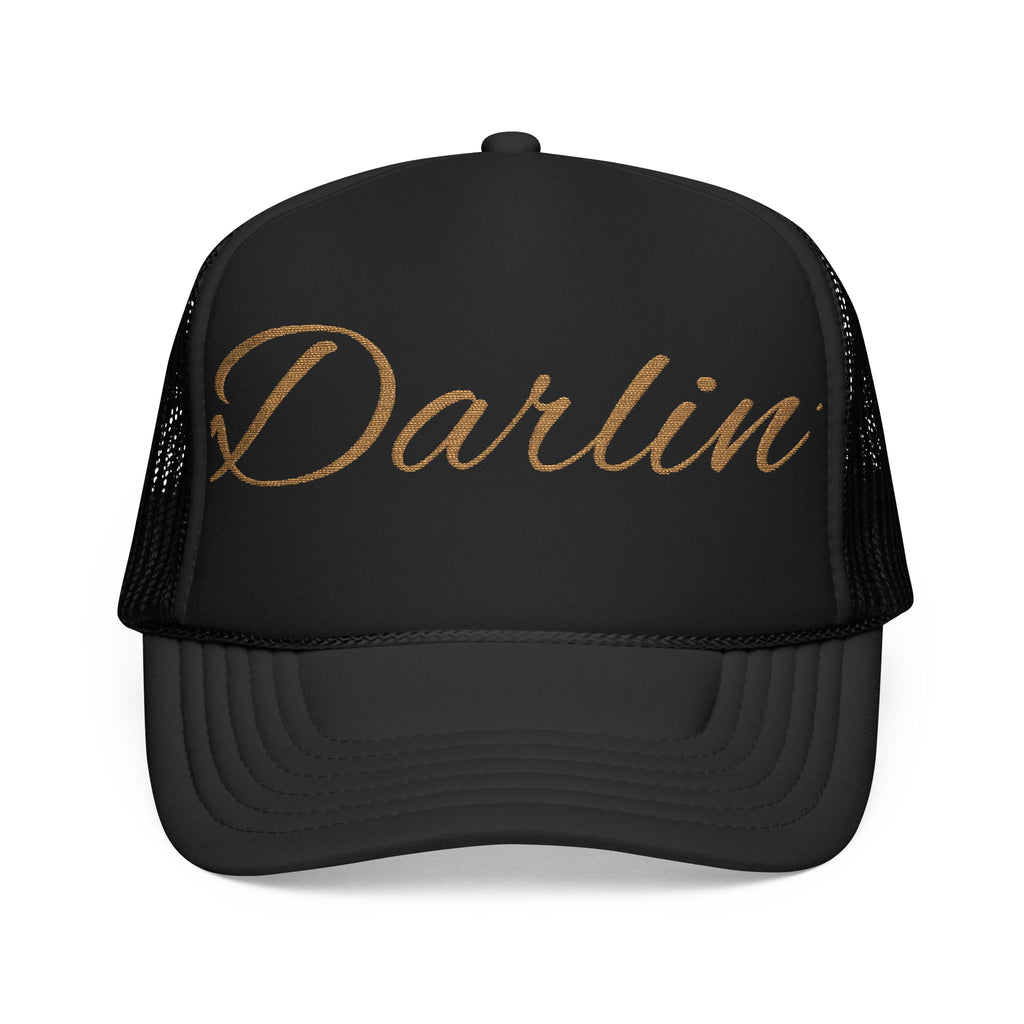 Darlin' Glitter Script Trucker Hat — Women's Casual Mesh Cap