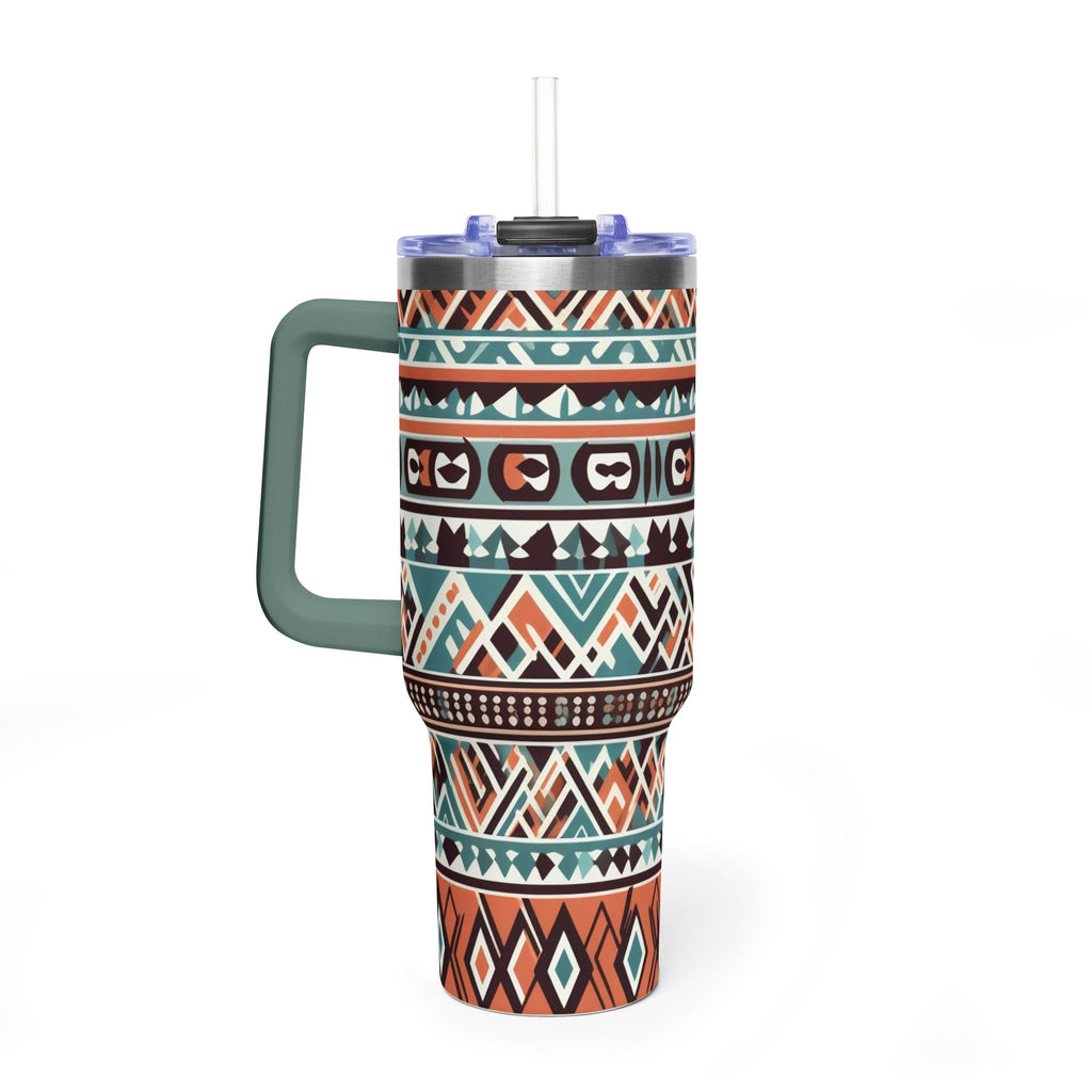 40oz Aztec Thermal Tumbler – Insulated Travel Cup with Handle