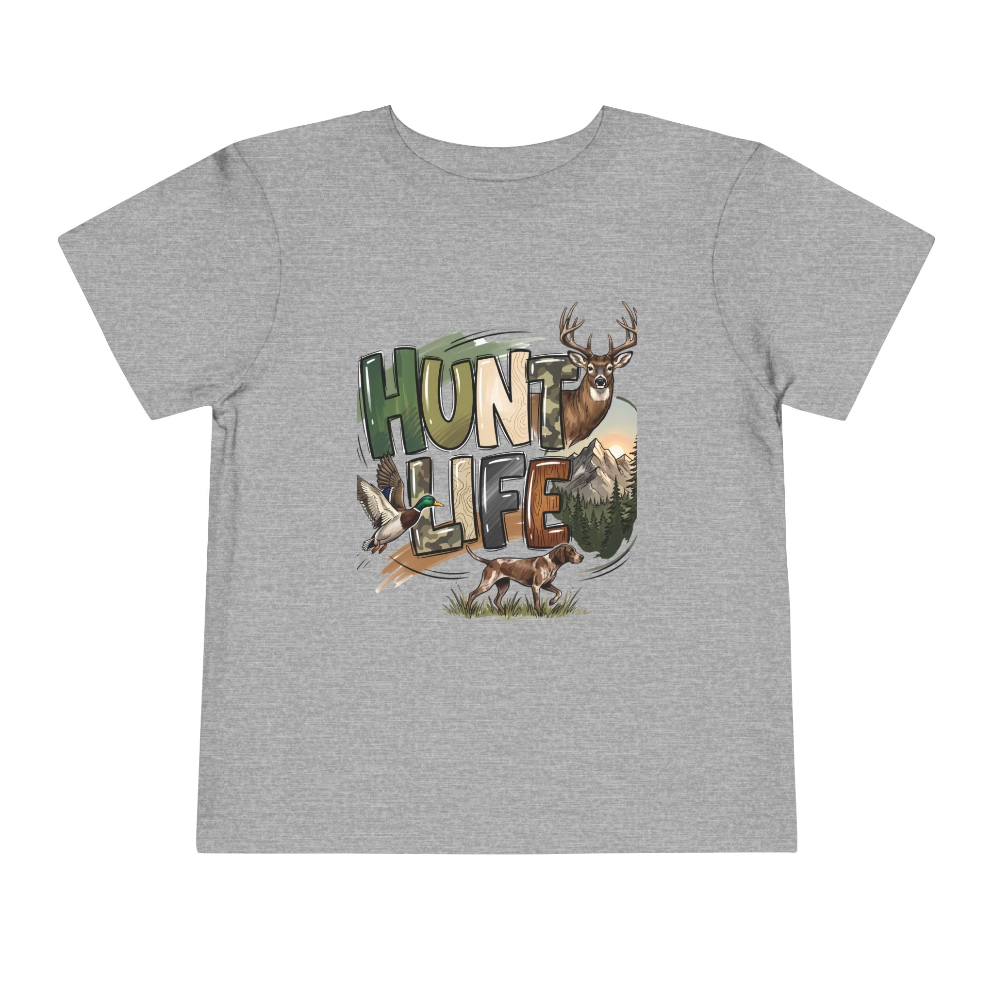 Toddler Tee — "Hunt Life" Woodland Deer & Fox Kids Shirt