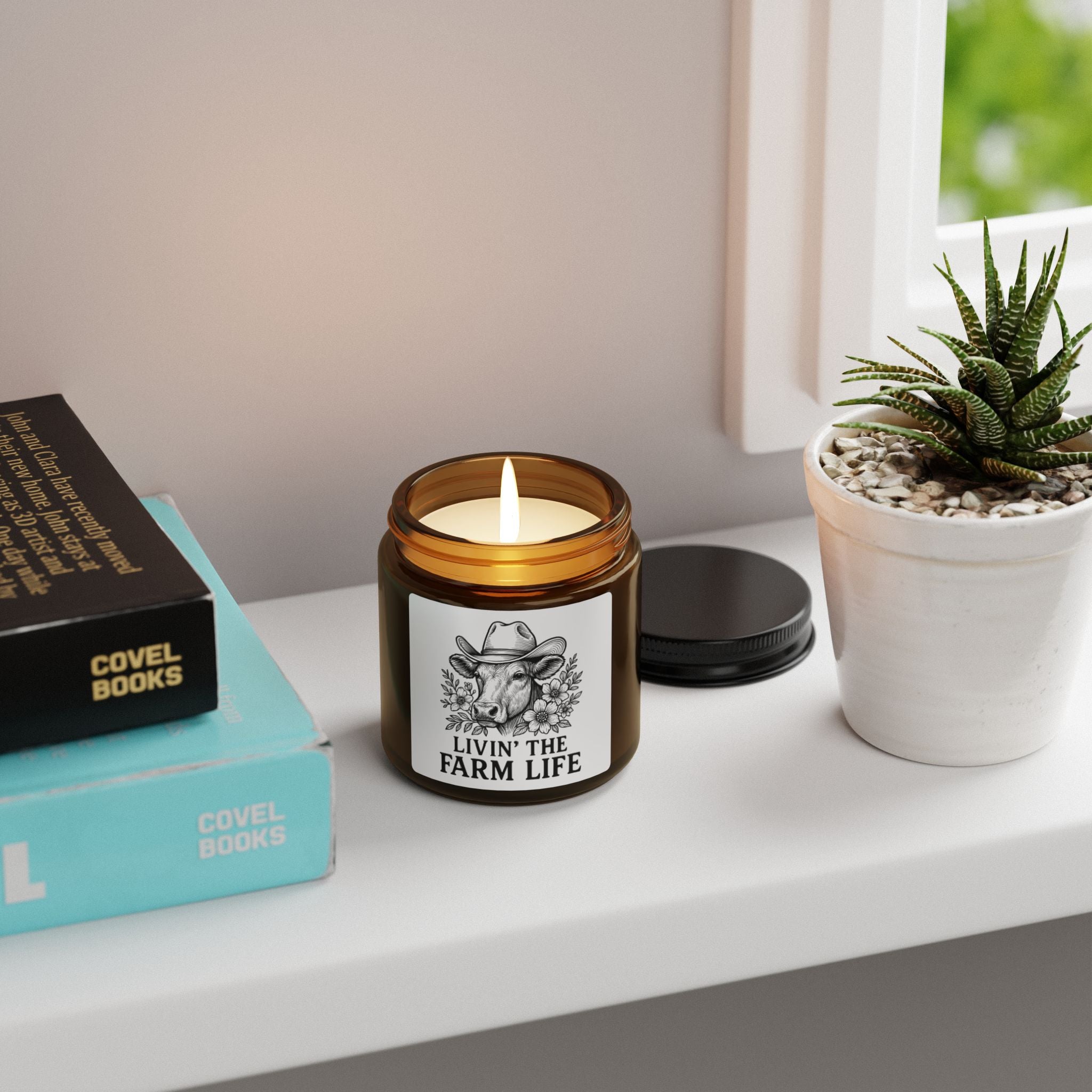 Livin' the Farm Life Scented Soy Candle — Amber Jar