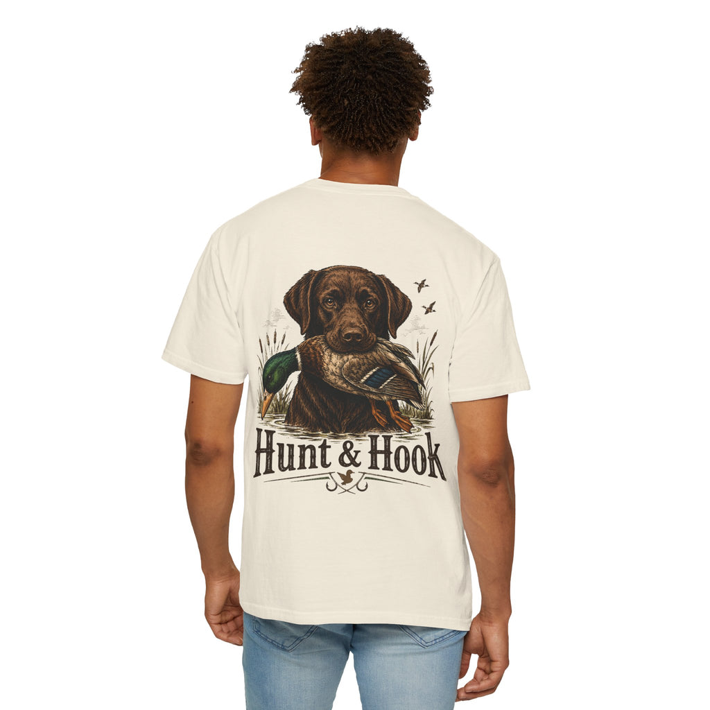 Hunt & Hook Retriever T-Shirt — Hunting Dog & Duck Graphic Tee