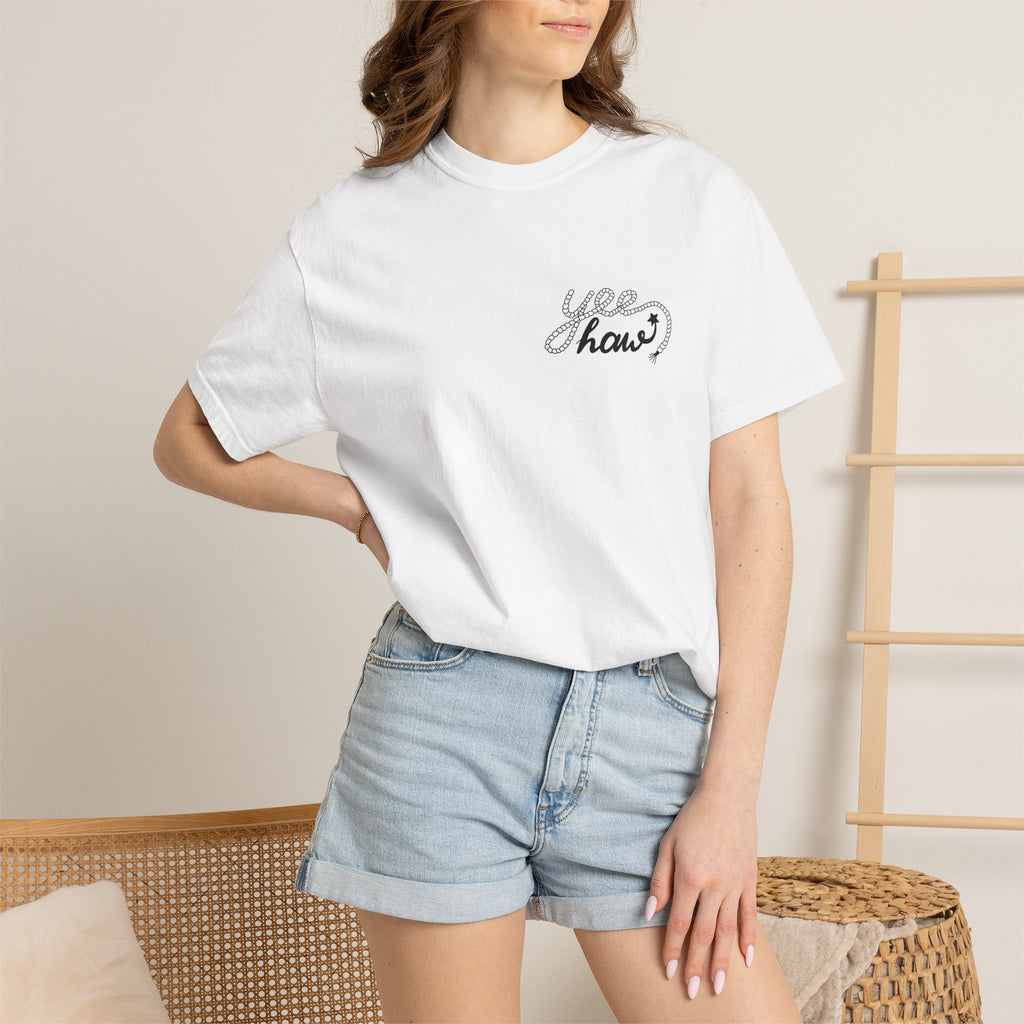 Cowboy Hat & Boots T-Shirt — 'Yee Haw' Graphic Western Tee