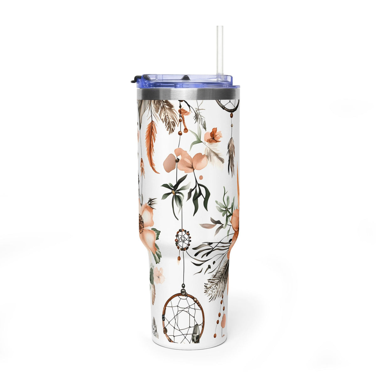 40oz Dreamcatcher Floral Tumbler - Insulated Vacuum Travel Cup