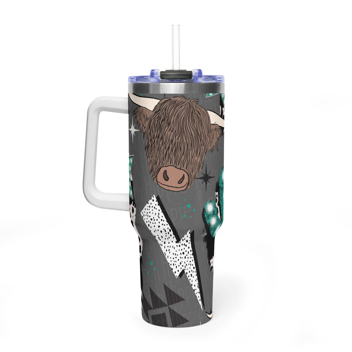 40oz Western Cactus Tumbler – Bull & Neon Cactus Vacuum Thermal Cup