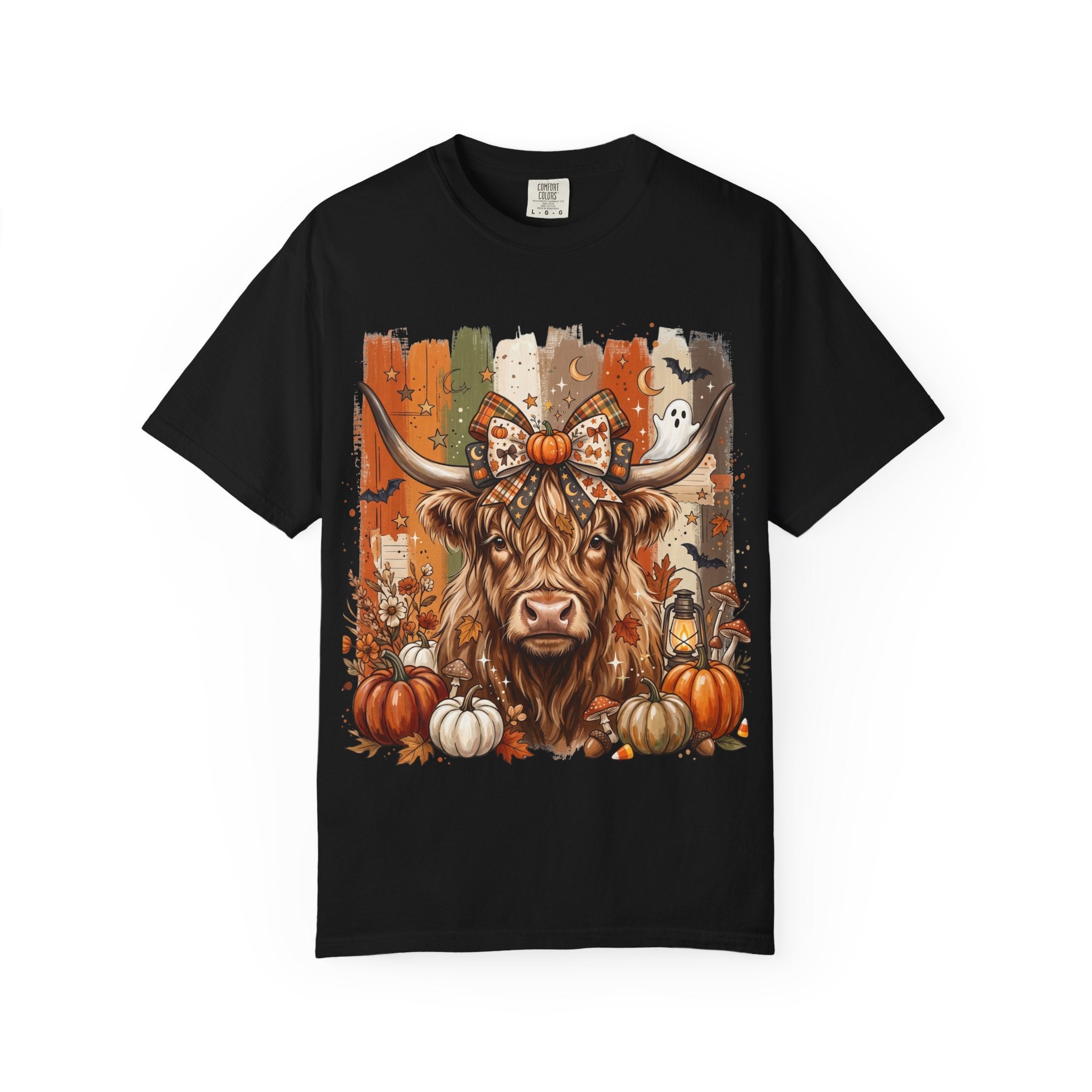 Highland Cow Halloween Pumpkin T-Shirt