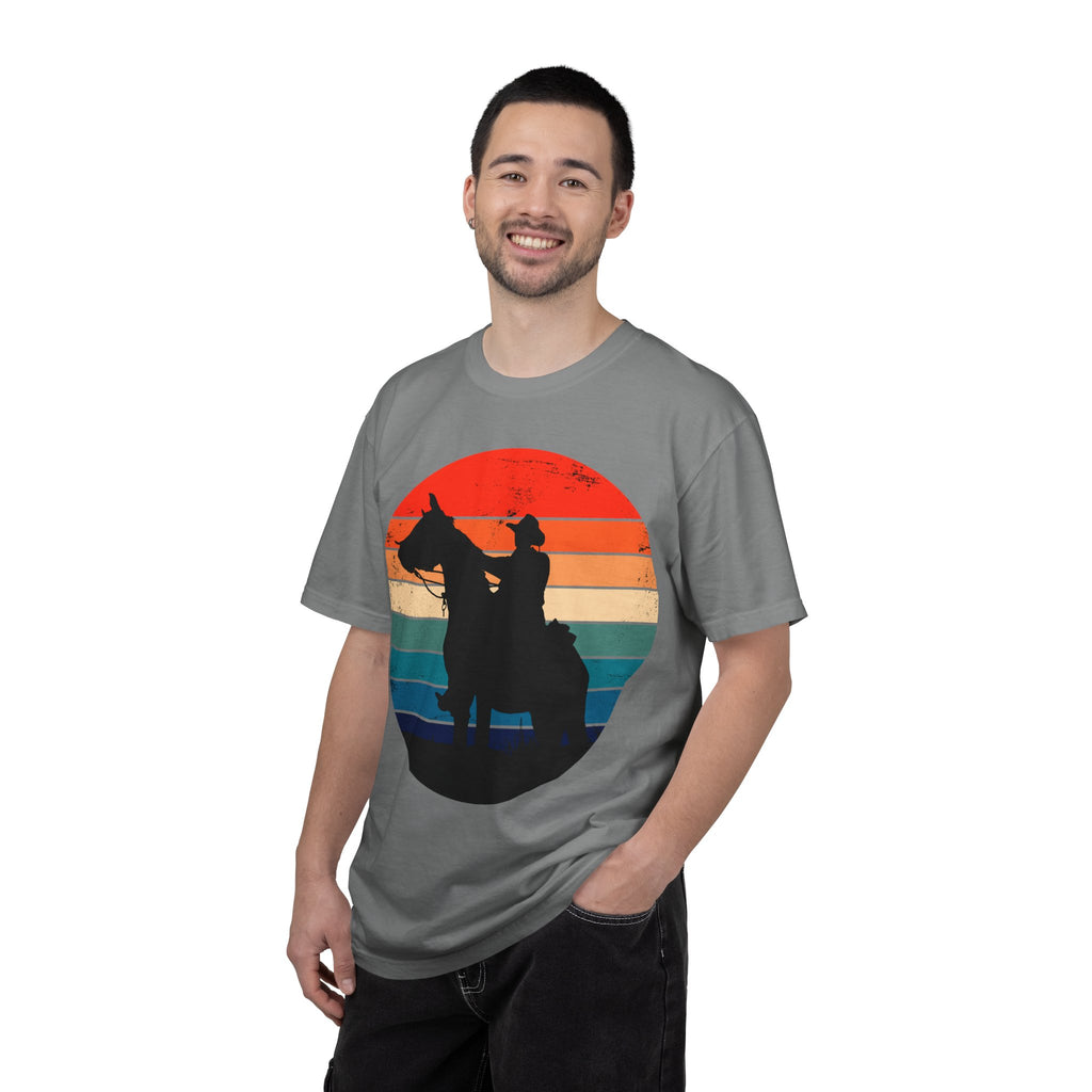 Cowboy Silhouette T-Shirt — Retro Sunset Western Tee
