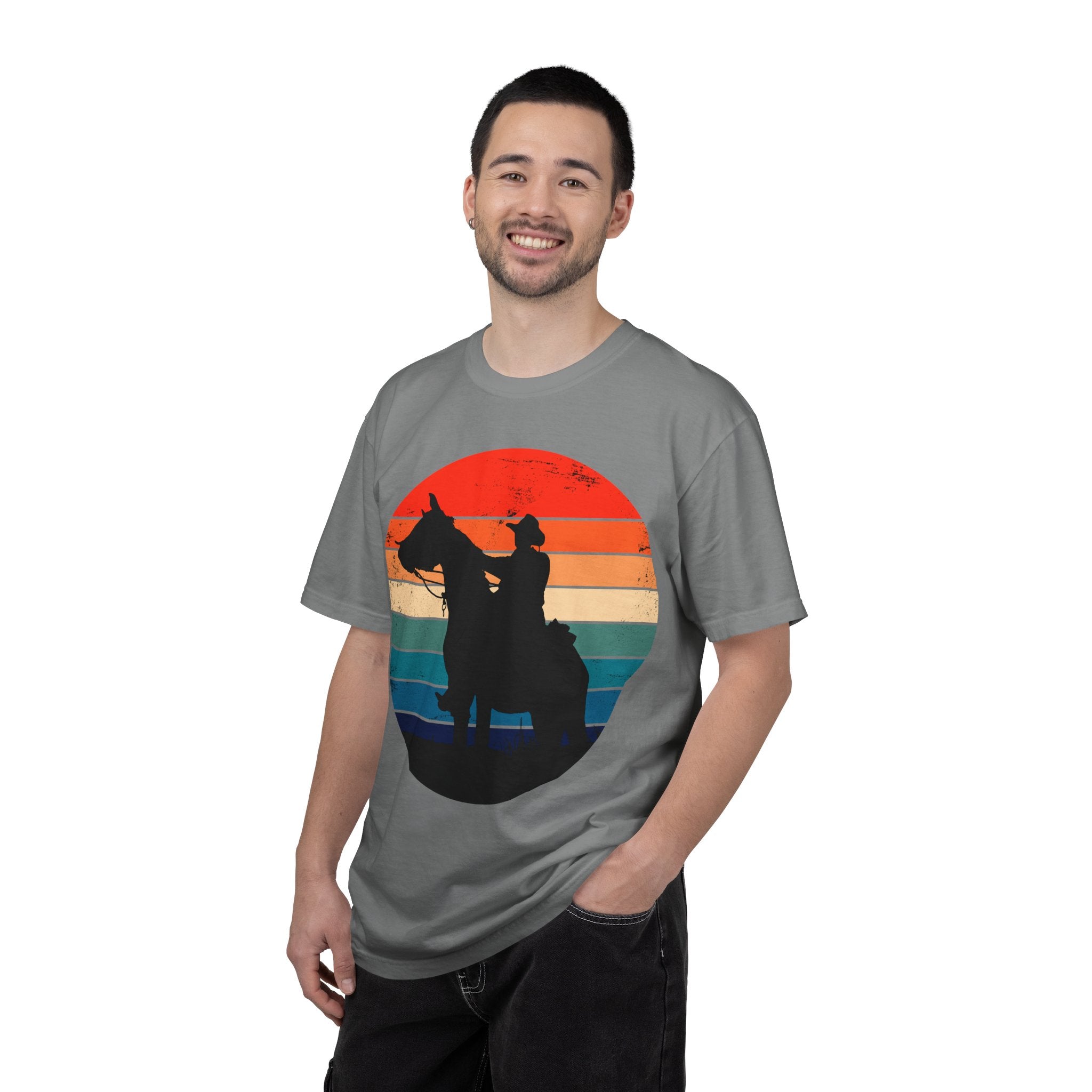 Cowboy Silhouette T-Shirt — Retro Sunset Western Tee