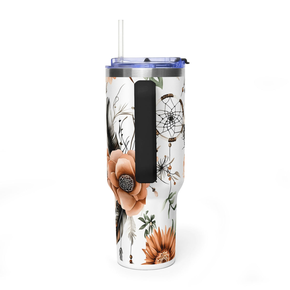 40oz Dreamcatcher Floral Tumbler - Insulated Vacuum Travel Cup