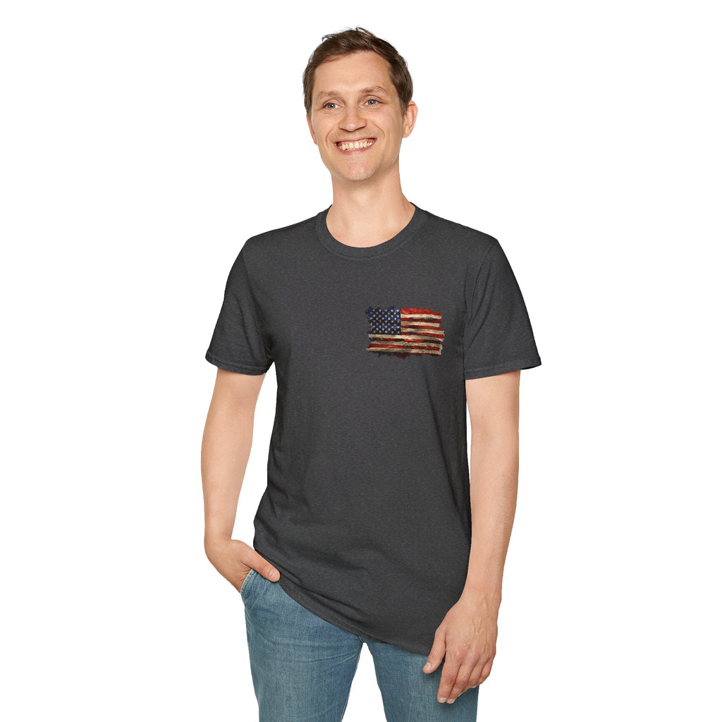 Distressed American Flag T-Shirt — Vintage USA Patriotic Tee