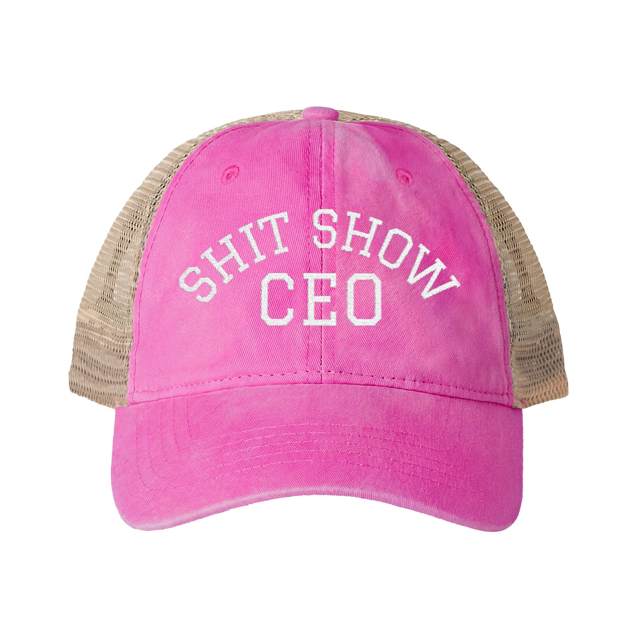 Women's Washed Mesh-Back Cap with Ponytail Hole