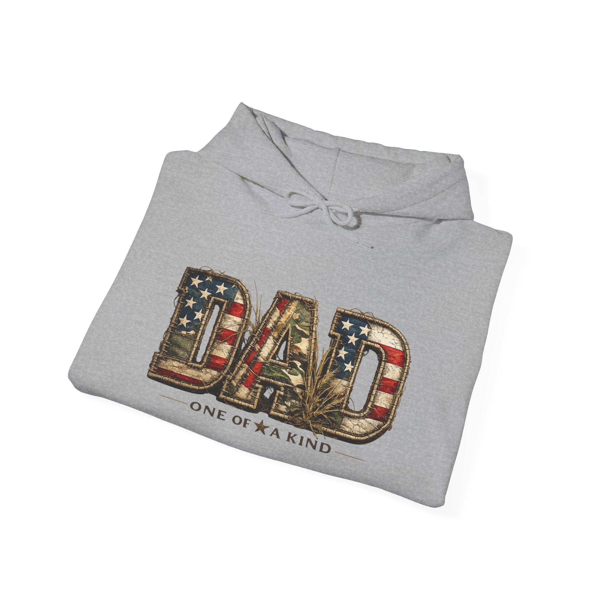 Personalizable Dad One of a Kind Hoodie — American Flag Patriotic Father’s Day Sweatshirt