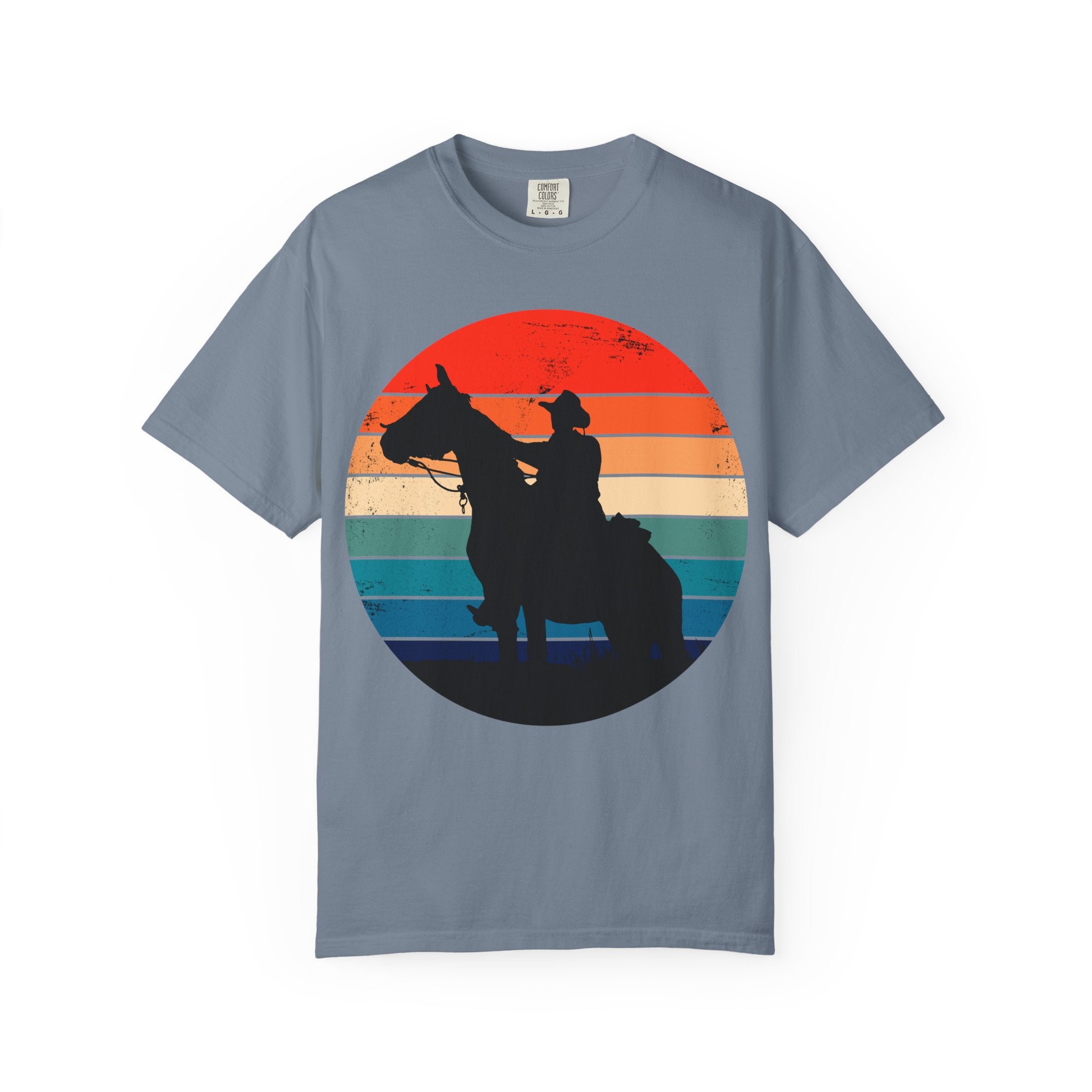 Cowboy Silhouette T-Shirt — Retro Sunset Western Tee
