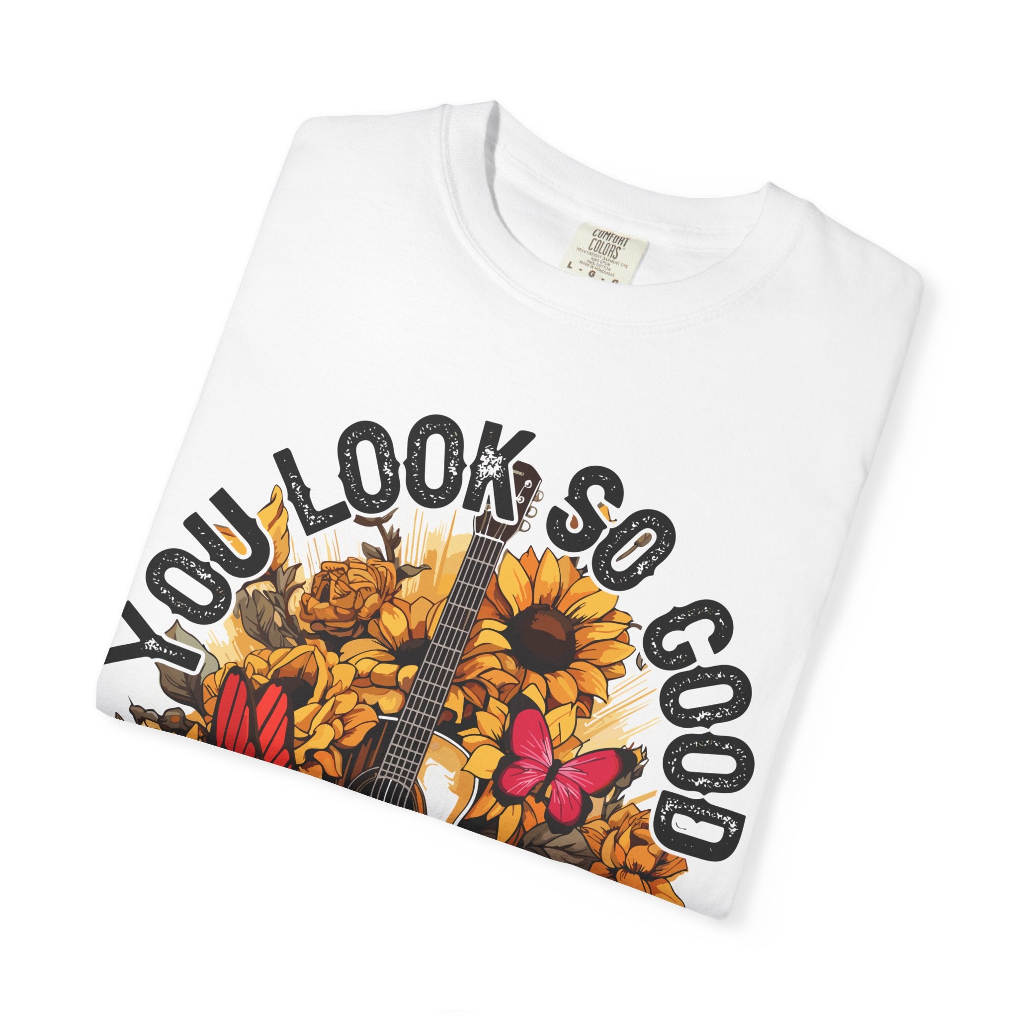 You Look So Good I'm In Love Guitar Floral T-Shirt