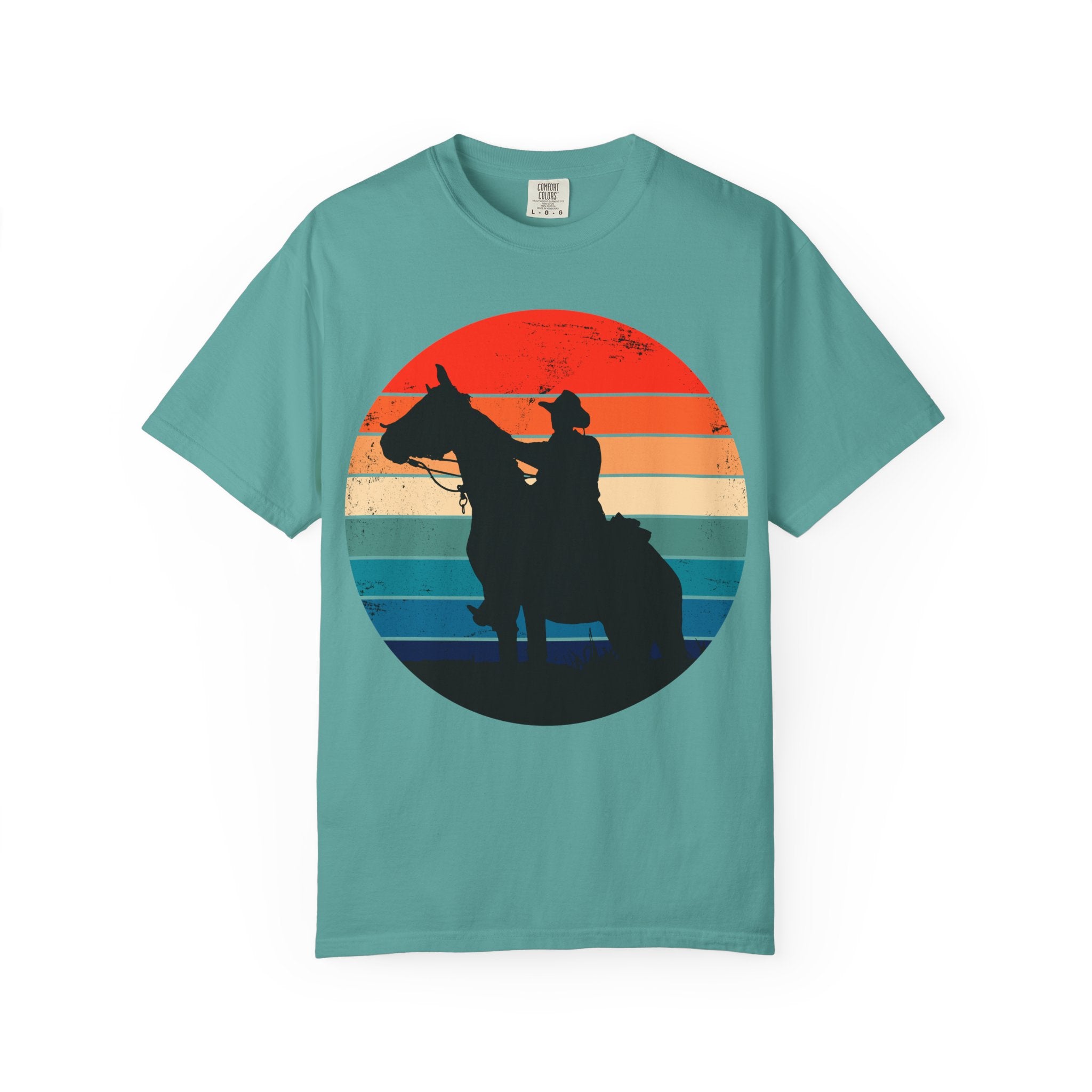 Cowboy Silhouette T-Shirt — Retro Sunset Western Tee