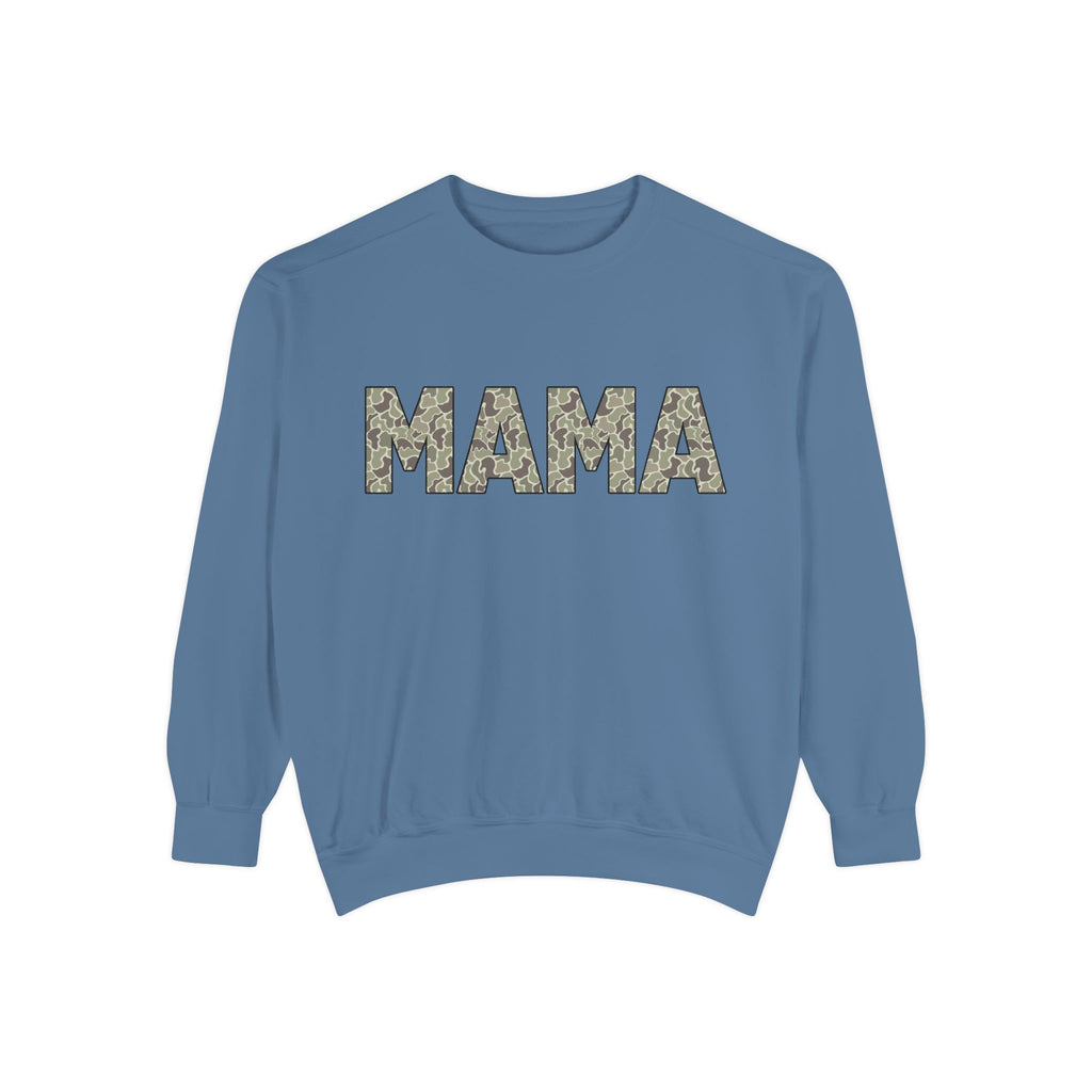 Mama Camo Sweatshirt — Cozy Mom Crewneck with Floral Pattern "MAMA"