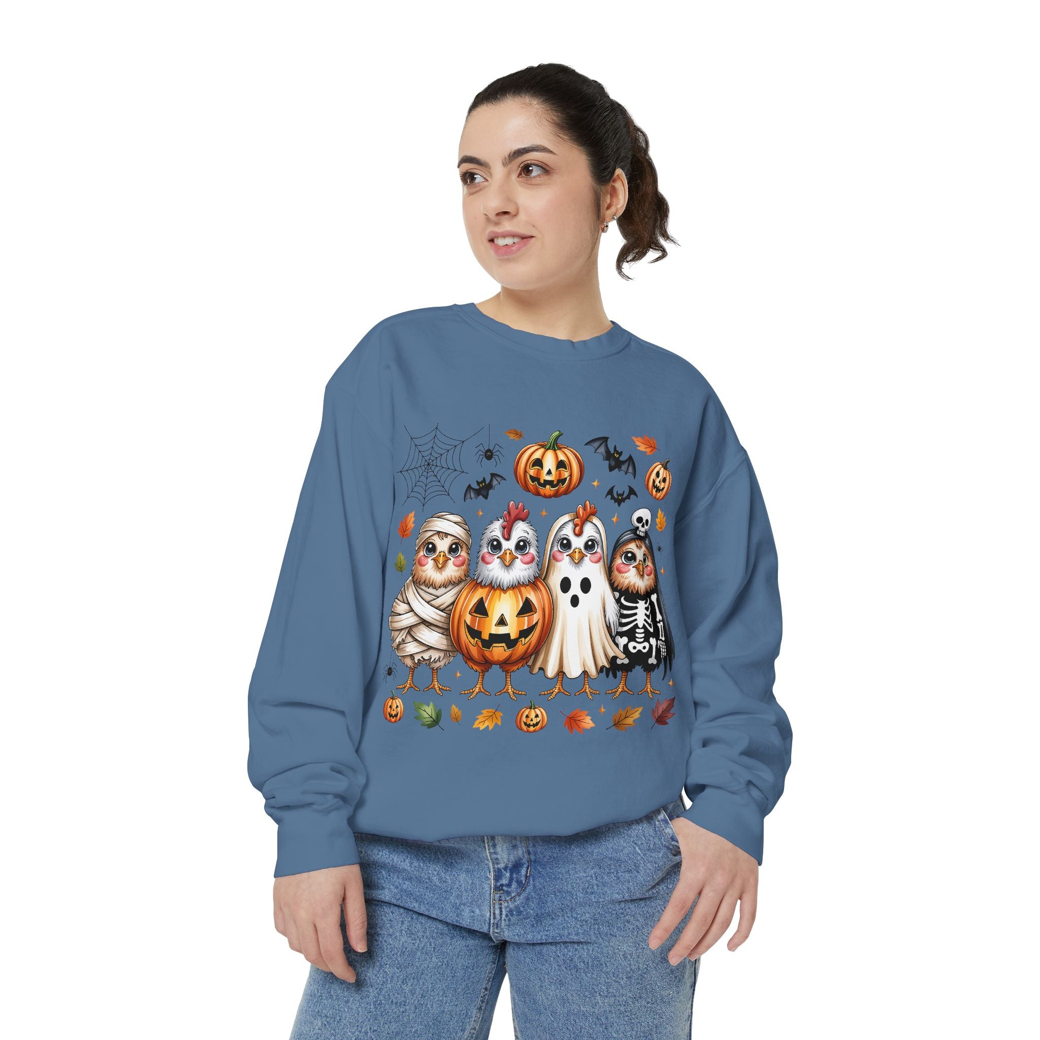 Halloween Owl Sweatshirt — Cute Spooky Owls in Costumes with Pumpkin & Ghost Design
