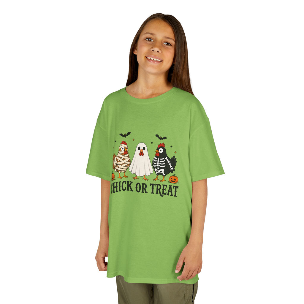Kids Halloween Tee — "Chick or Treat" Costume Chickens