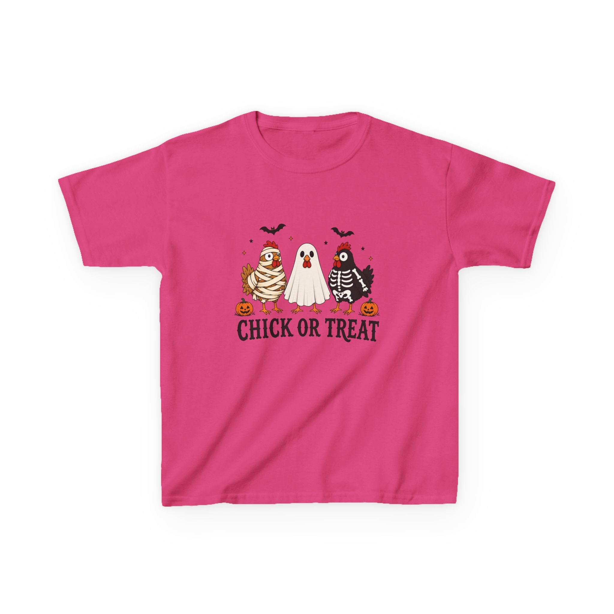 Kids Halloween Tee — "Chick or Treat" Costume Chickens