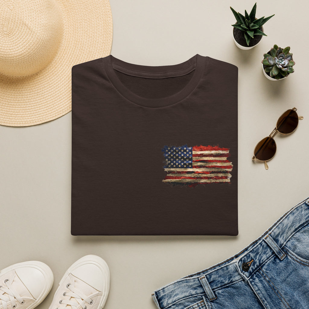 Distressed American Flag T-Shirt — Vintage USA Patriotic Tee