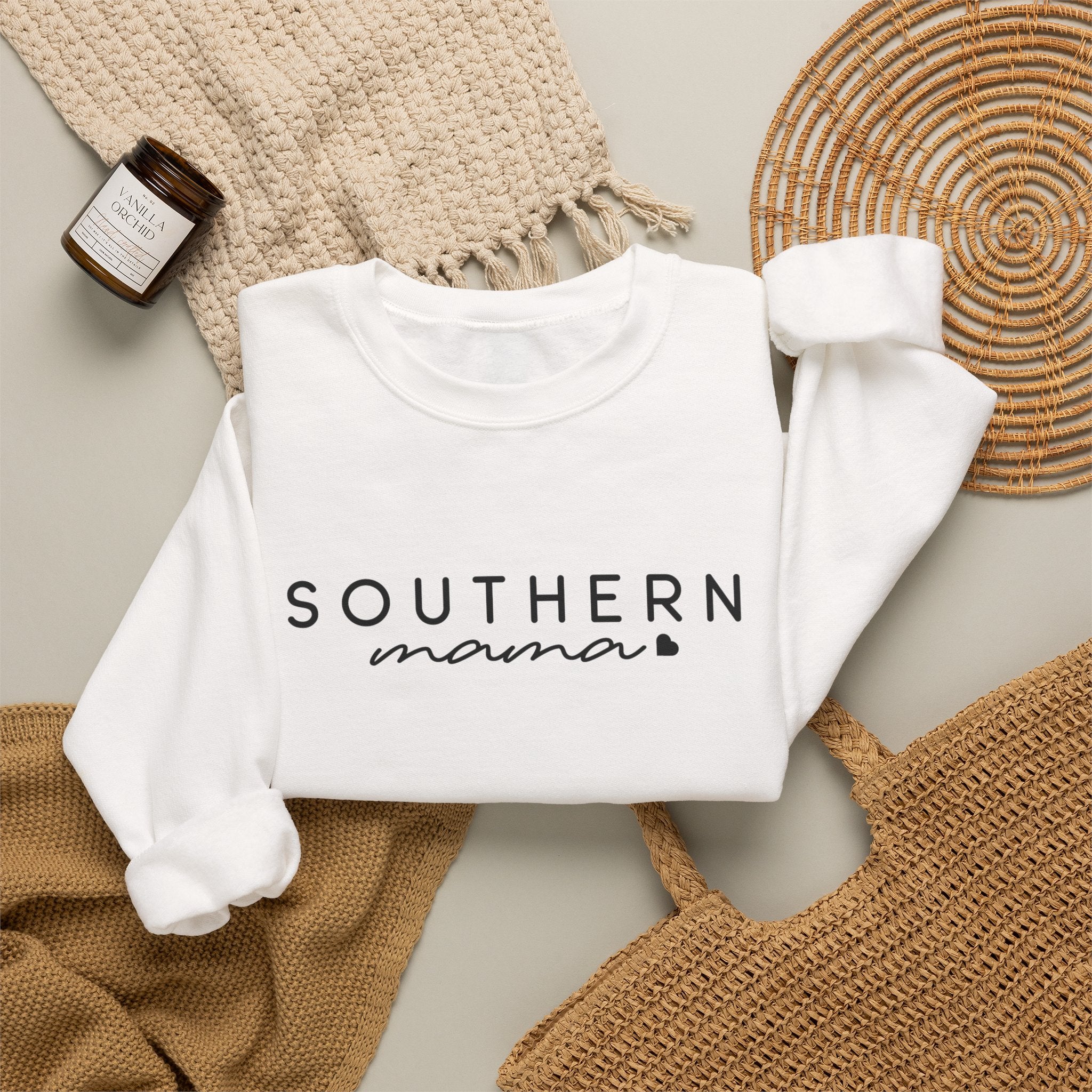 Southern Mama Crewneck Sweatshirt — Minimalist Southern Mom Pullover