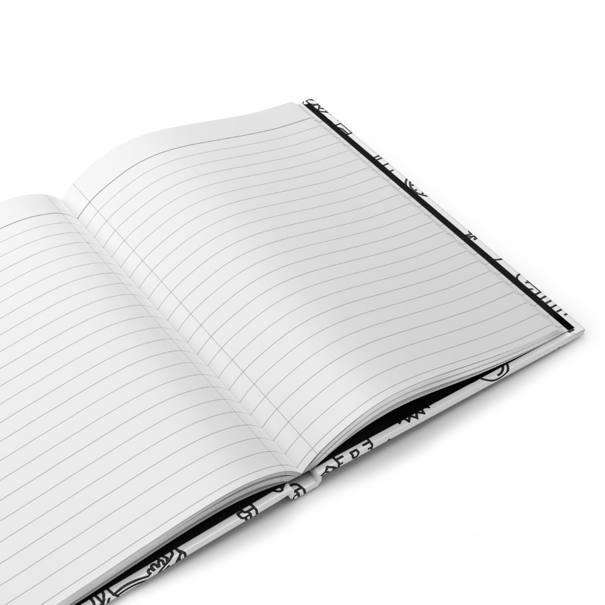 Farm Animals Hardcover Journal — Black & White Country Pattern Notebook