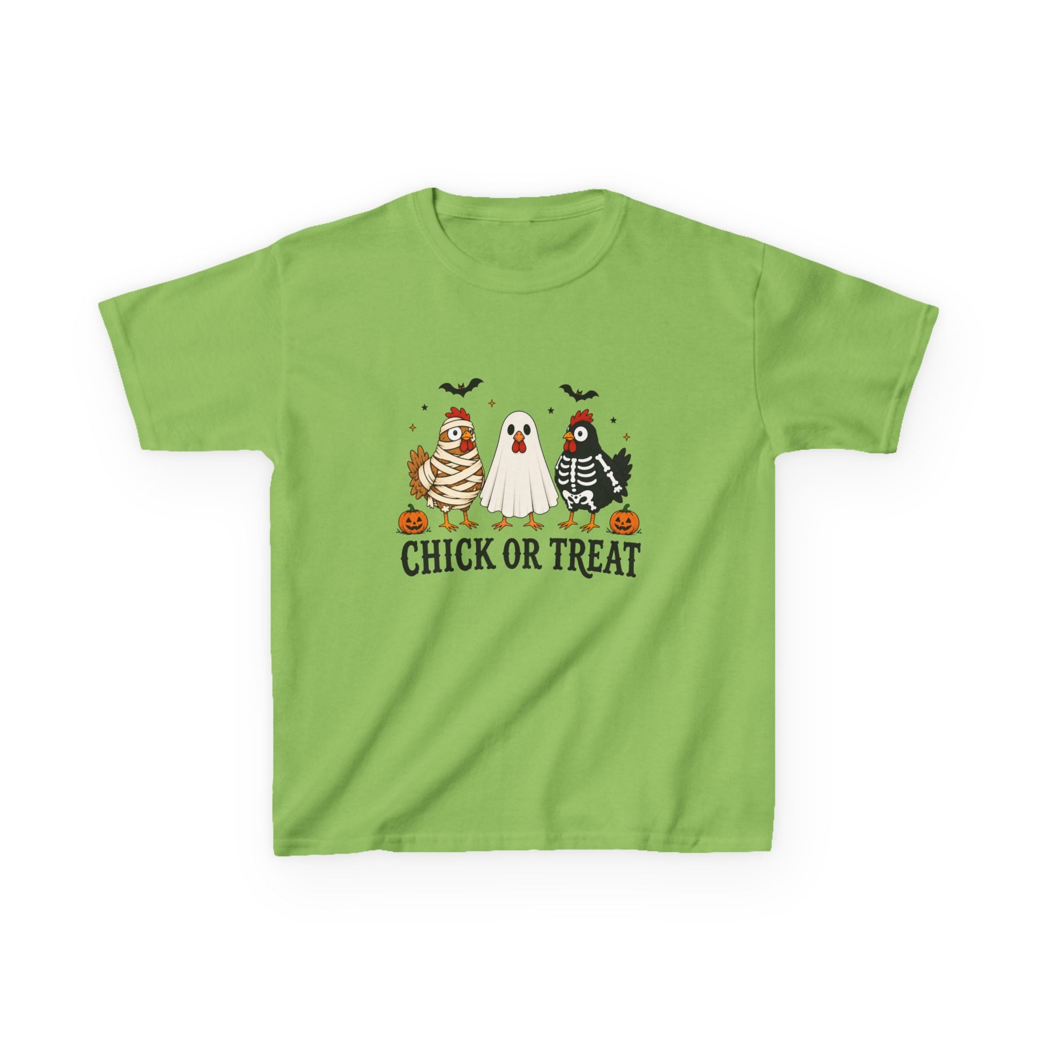 Kids Halloween Tee — "Chick or Treat" Costume Chickens