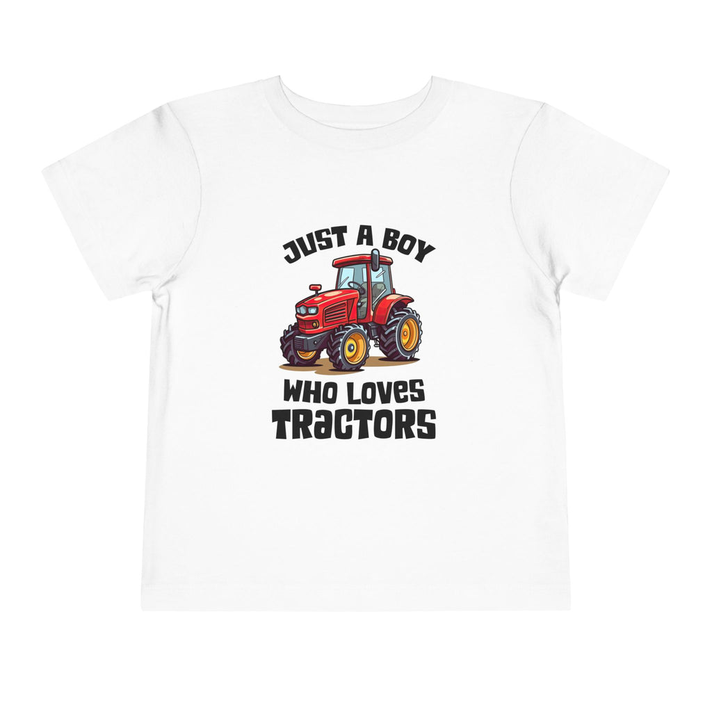 Toddler Tractor Tee — "Just a Boy Who Loves Tractors" Cute Farm Kids Shirt