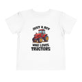 Toddler Tractor Tee — "Just a Boy Who Loves Tractors" Cute Farm Kids Shirt