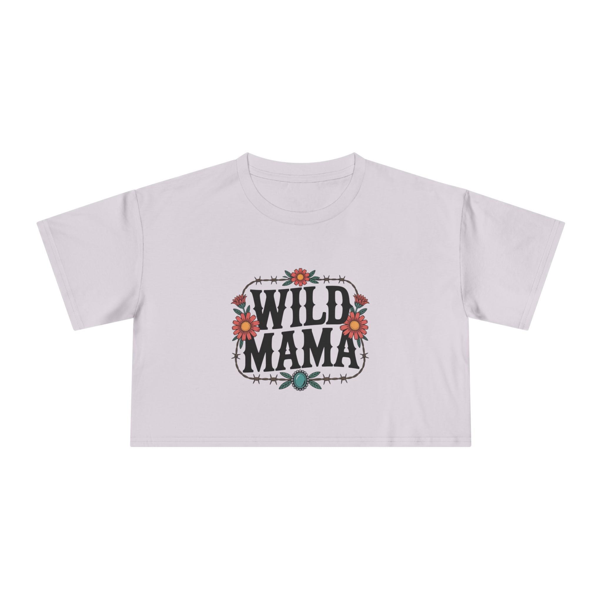 Wild Mama Crop Tee – Floral Western Mother Top