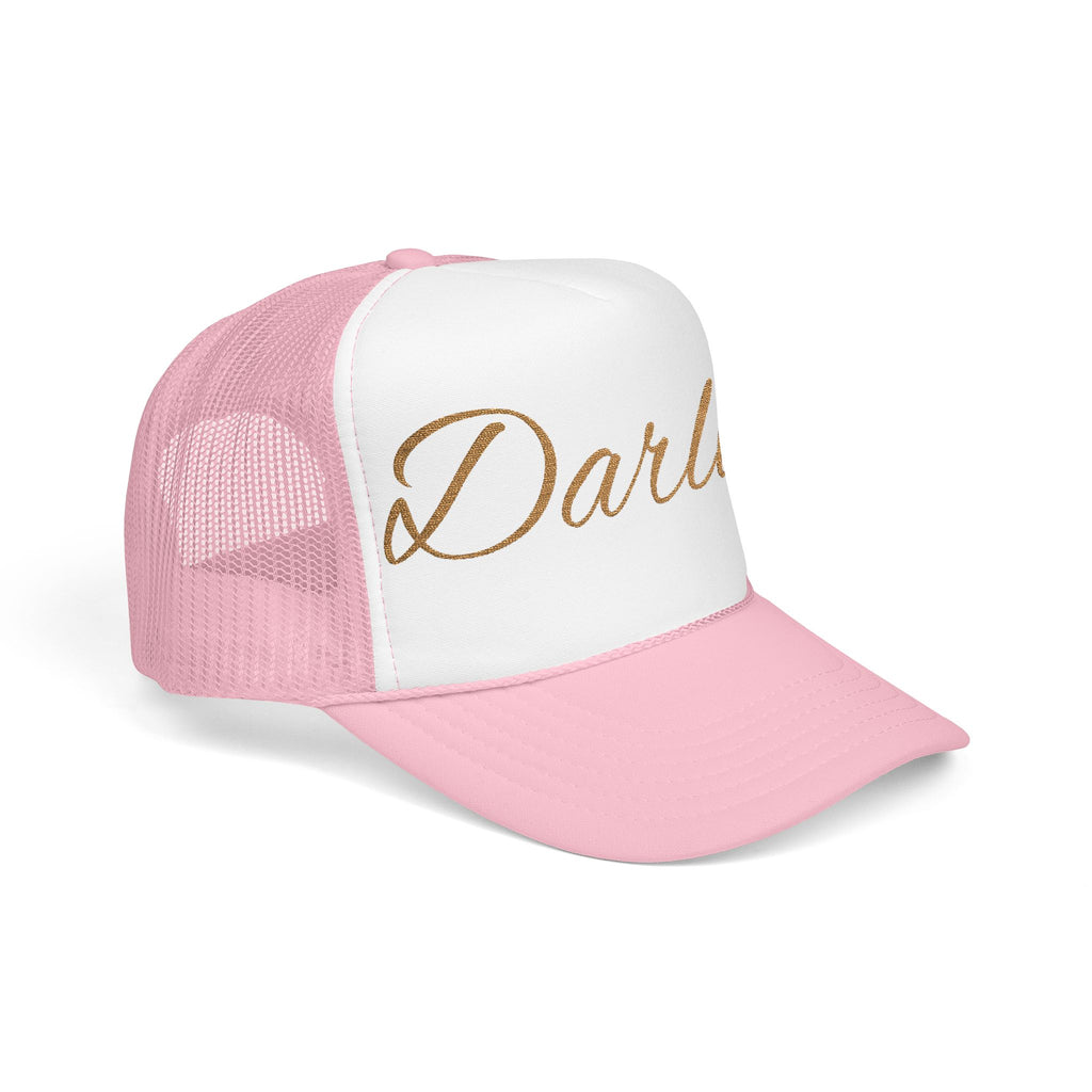 Darlin' Glitter Script Trucker Hat — Women's Casual Mesh Cap