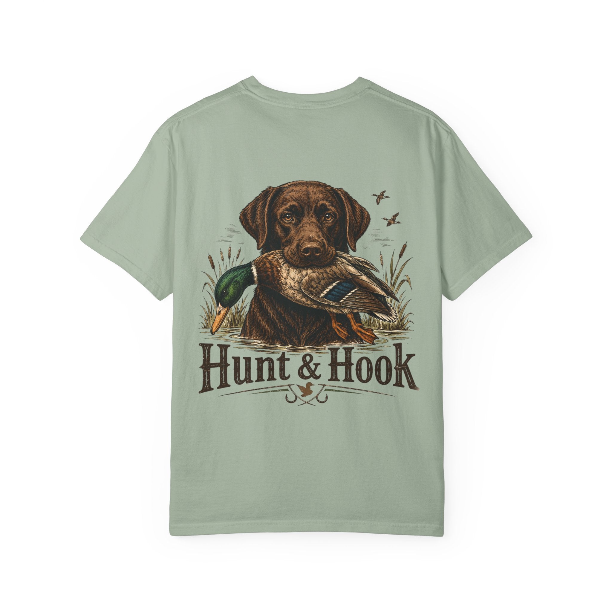 Hunt & Hook Retriever T-Shirt — Hunting Dog & Duck Graphic Tee