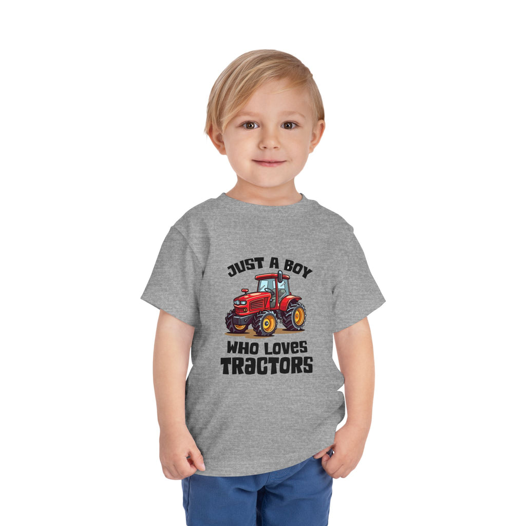 Toddler Tractor Tee — "Just a Boy Who Loves Tractors" Cute Farm Kids Shirt
