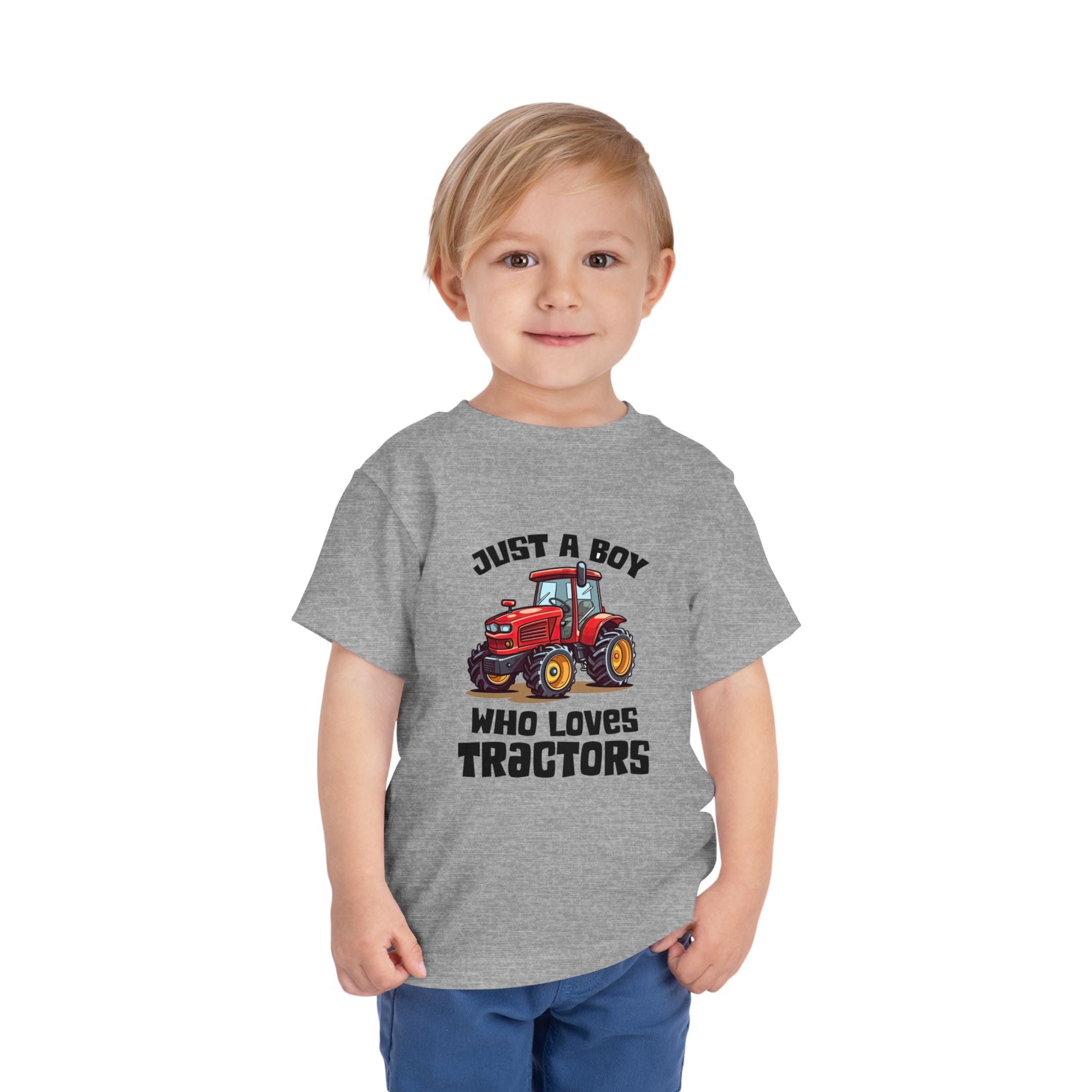 Toddler Tractor Tee — "Just a Boy Who Loves Tractors" Cute Farm Kids Shirt