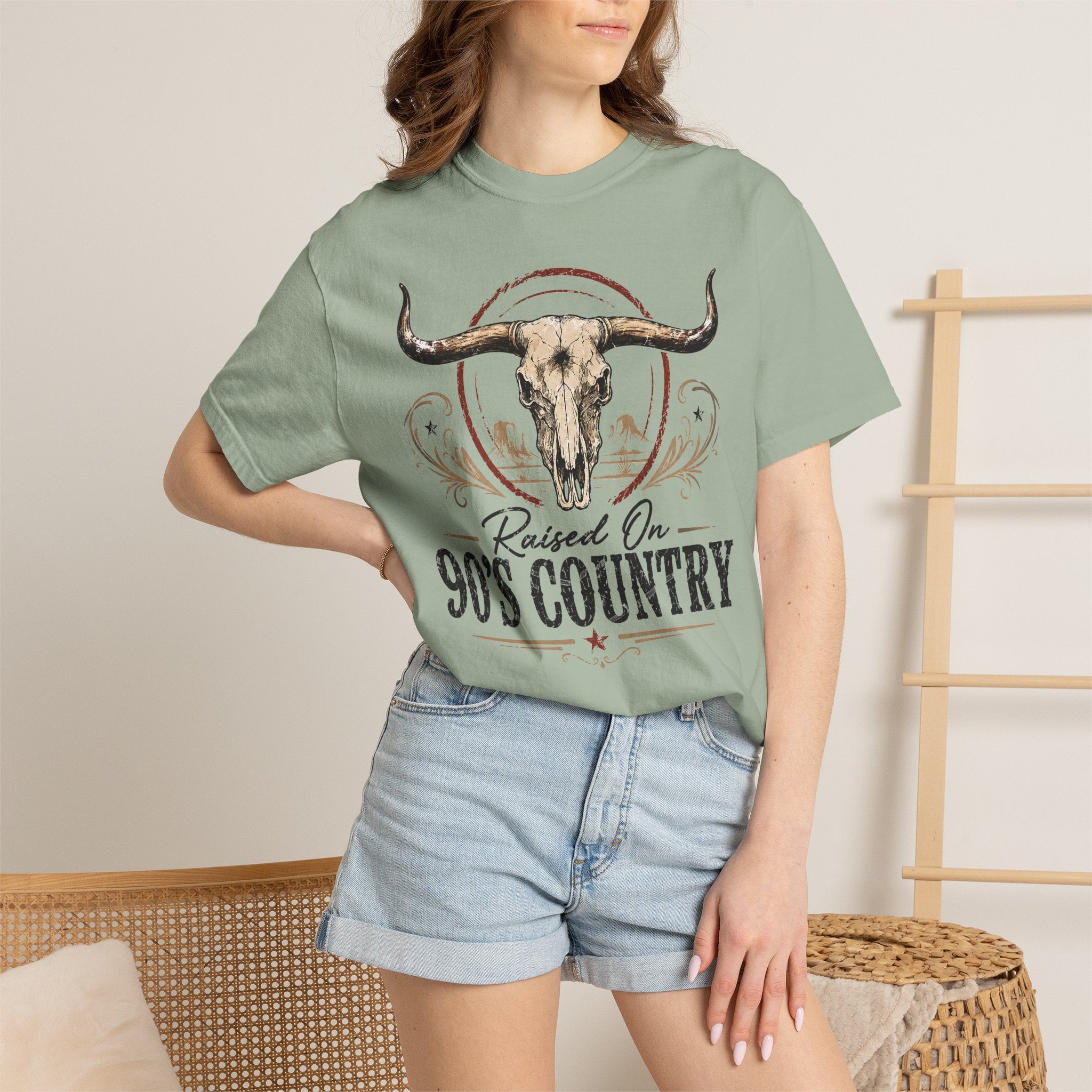 Raised On 90's Country T-Shirt — Vintage Longhorn Cowboy Tee