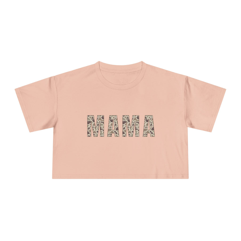 Mama Floral Crop Tee — Casual Women's Short Boxy Top