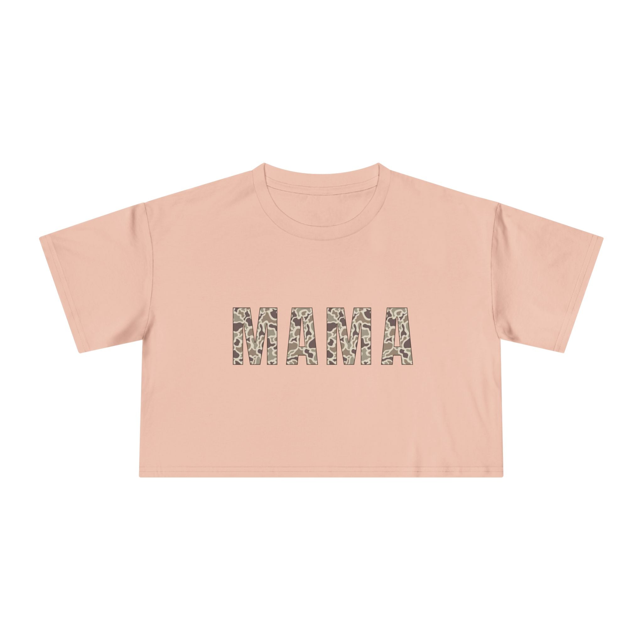 Mama Floral Crop Tee — Casual Women's Short Boxy Top