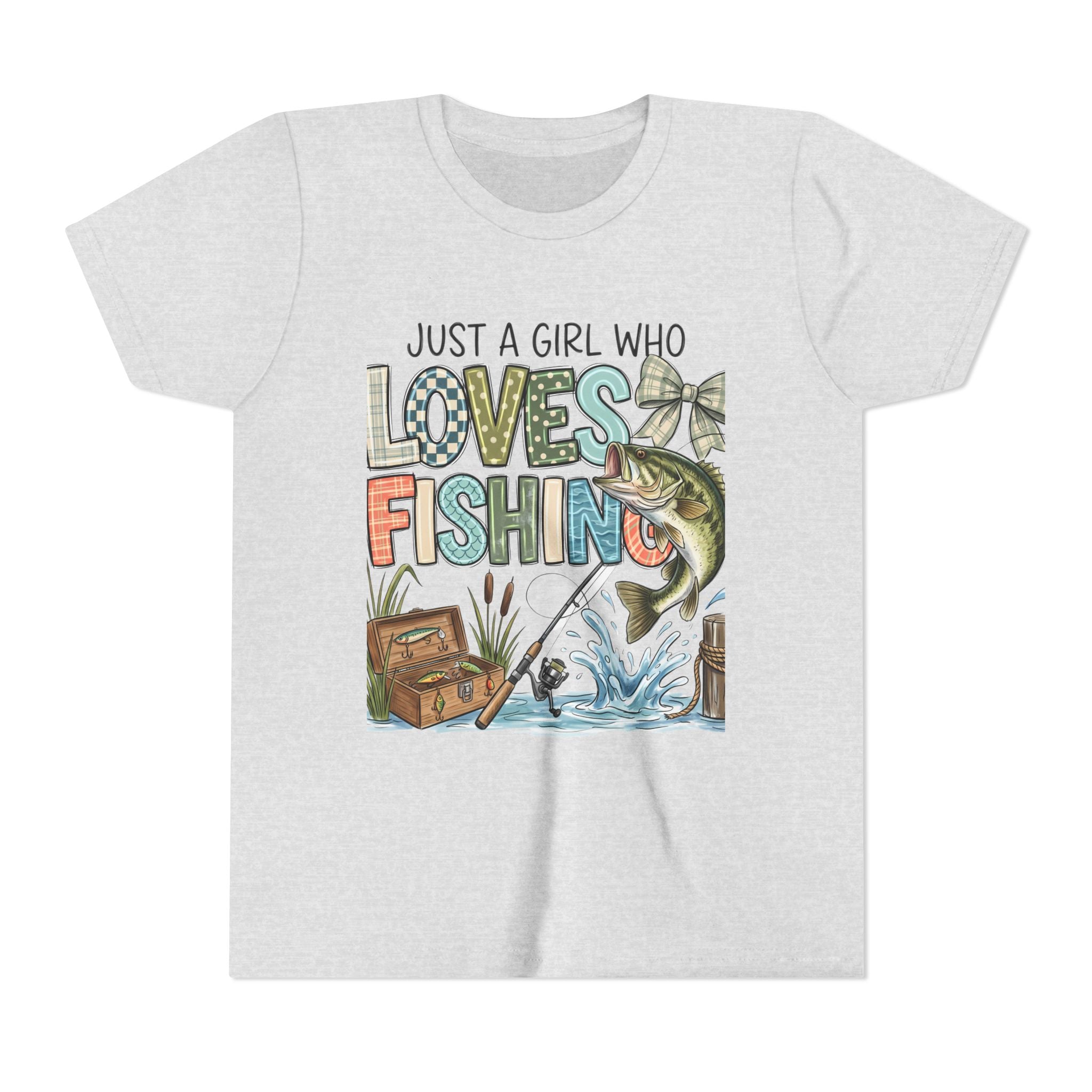 Youth Fishing Tee — "Just a Girl Who Loves Fishing" Graphic Shirt