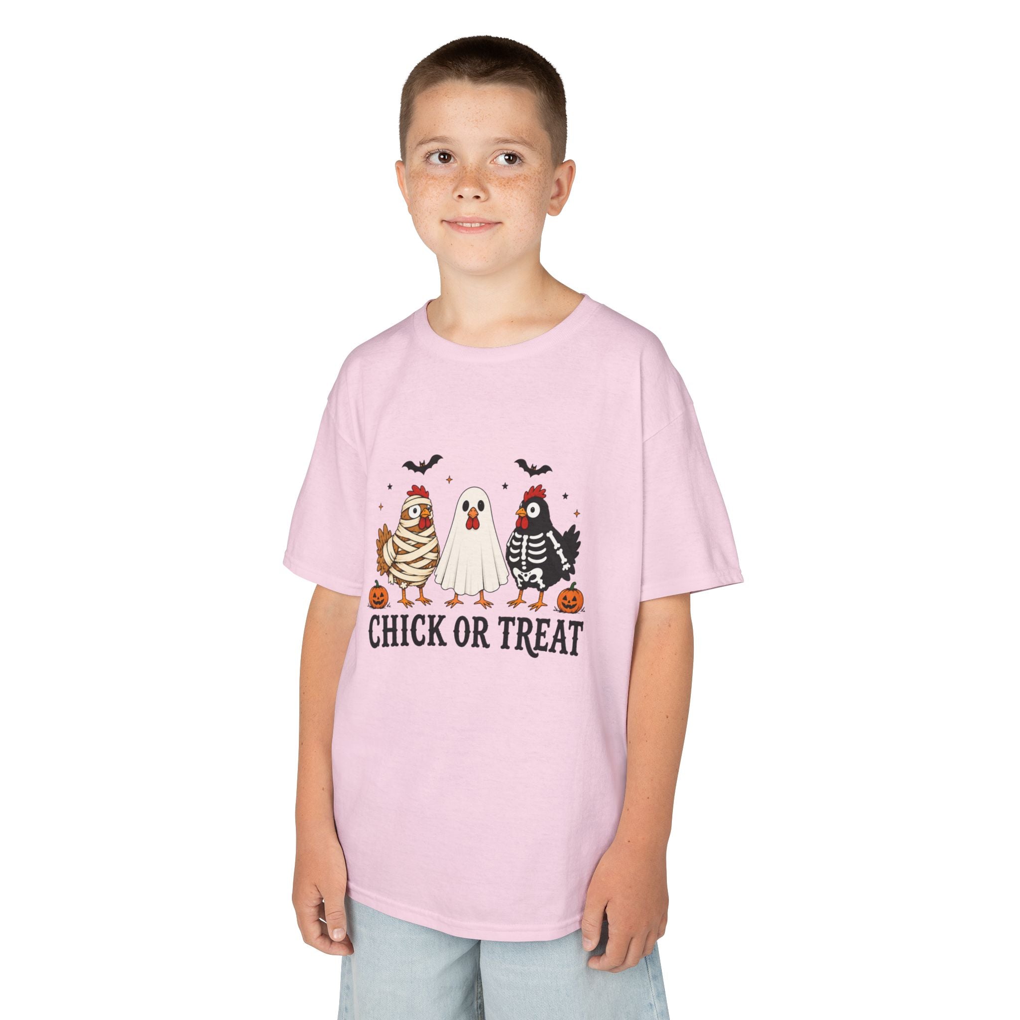 Kids Halloween Tee — "Chick or Treat" Costume Chickens