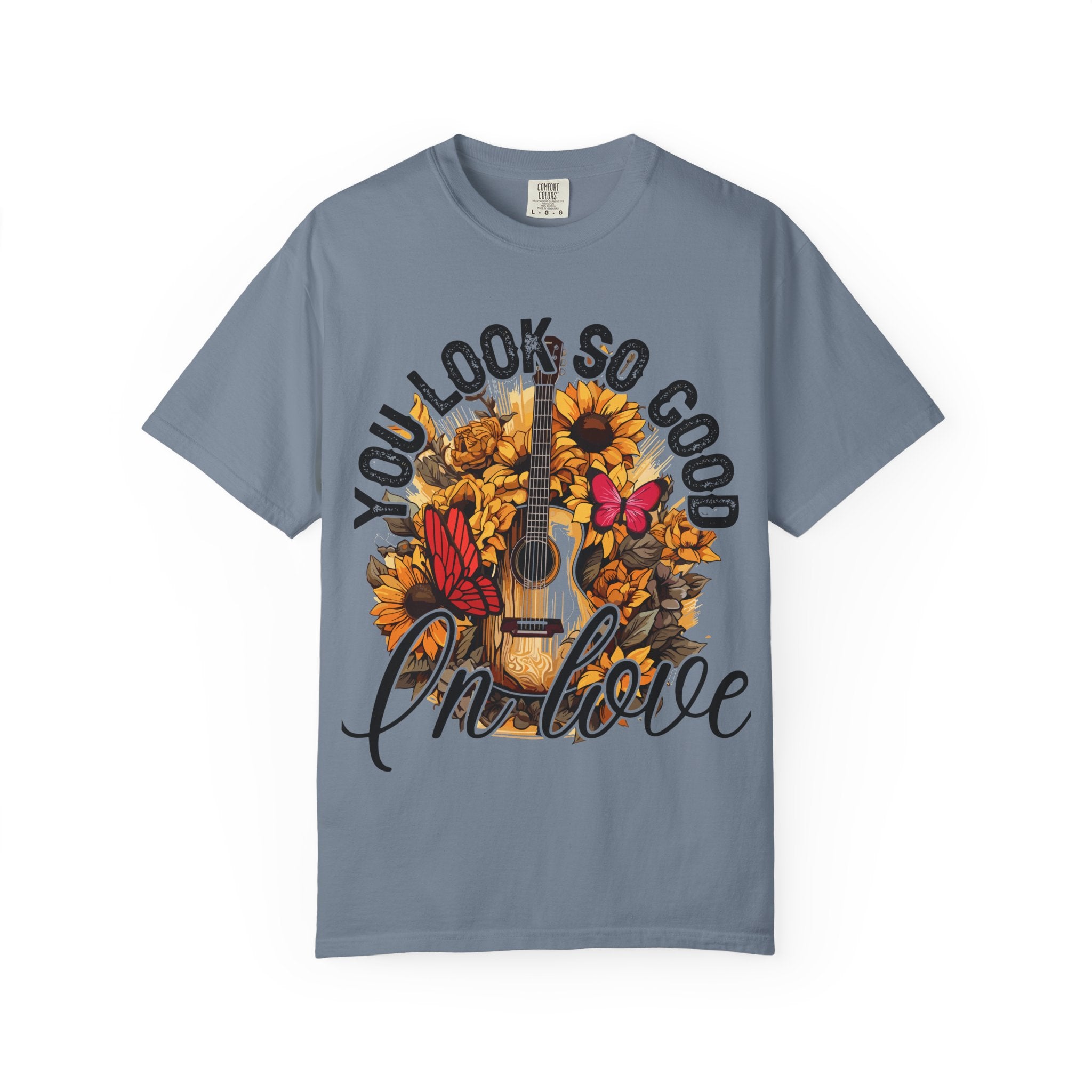 You Look So Good I'm In Love Guitar Floral T-Shirt