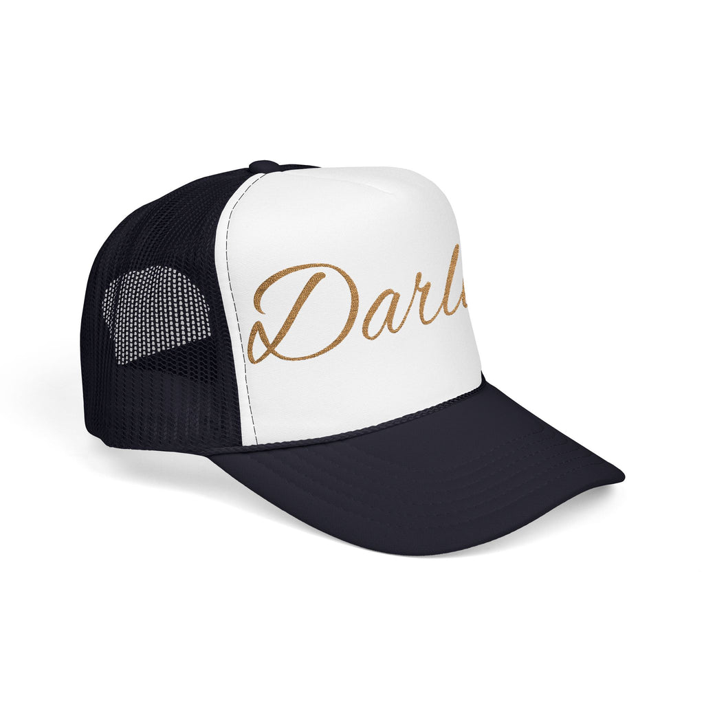 Darlin' Glitter Script Trucker Hat — Women's Casual Mesh Cap