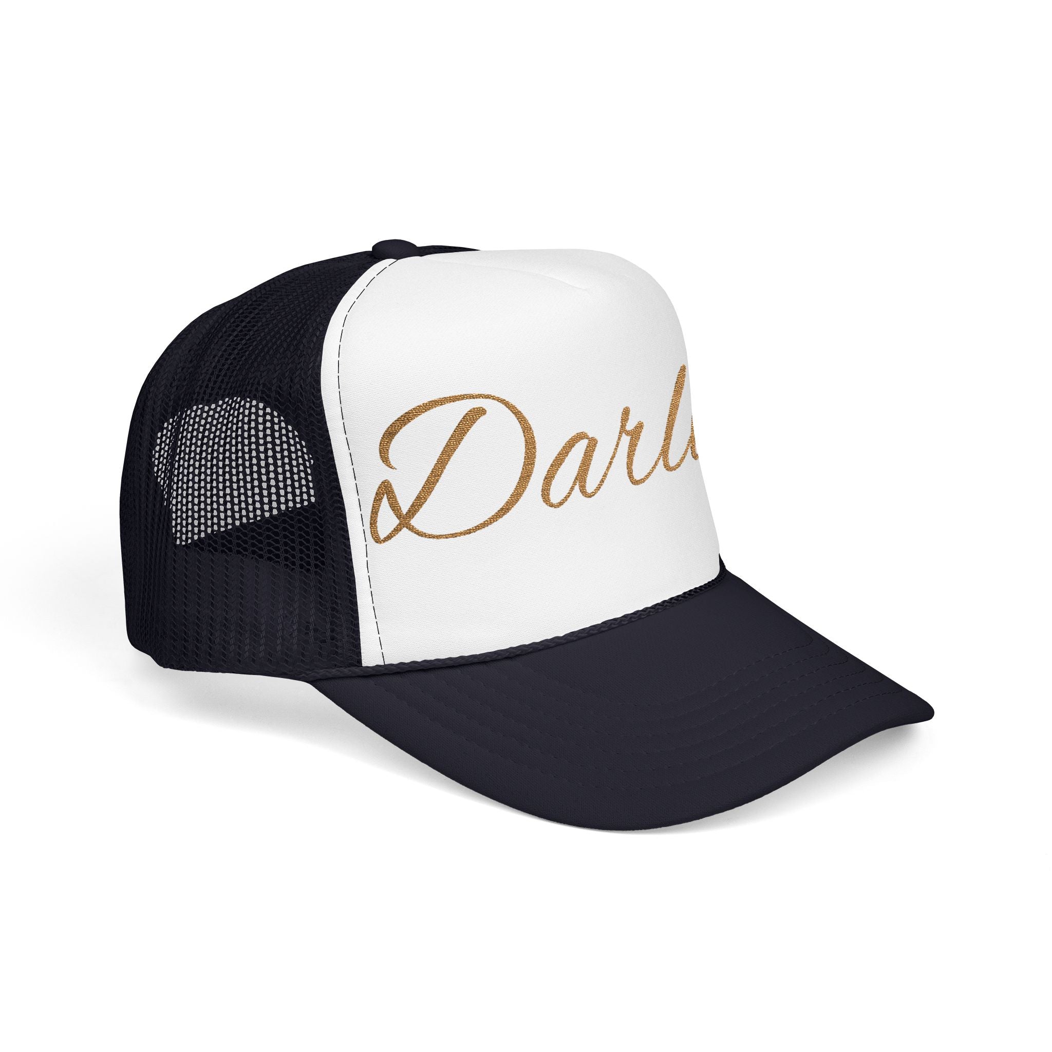 Darlin' Glitter Script Trucker Hat — Women's Casual Mesh Cap