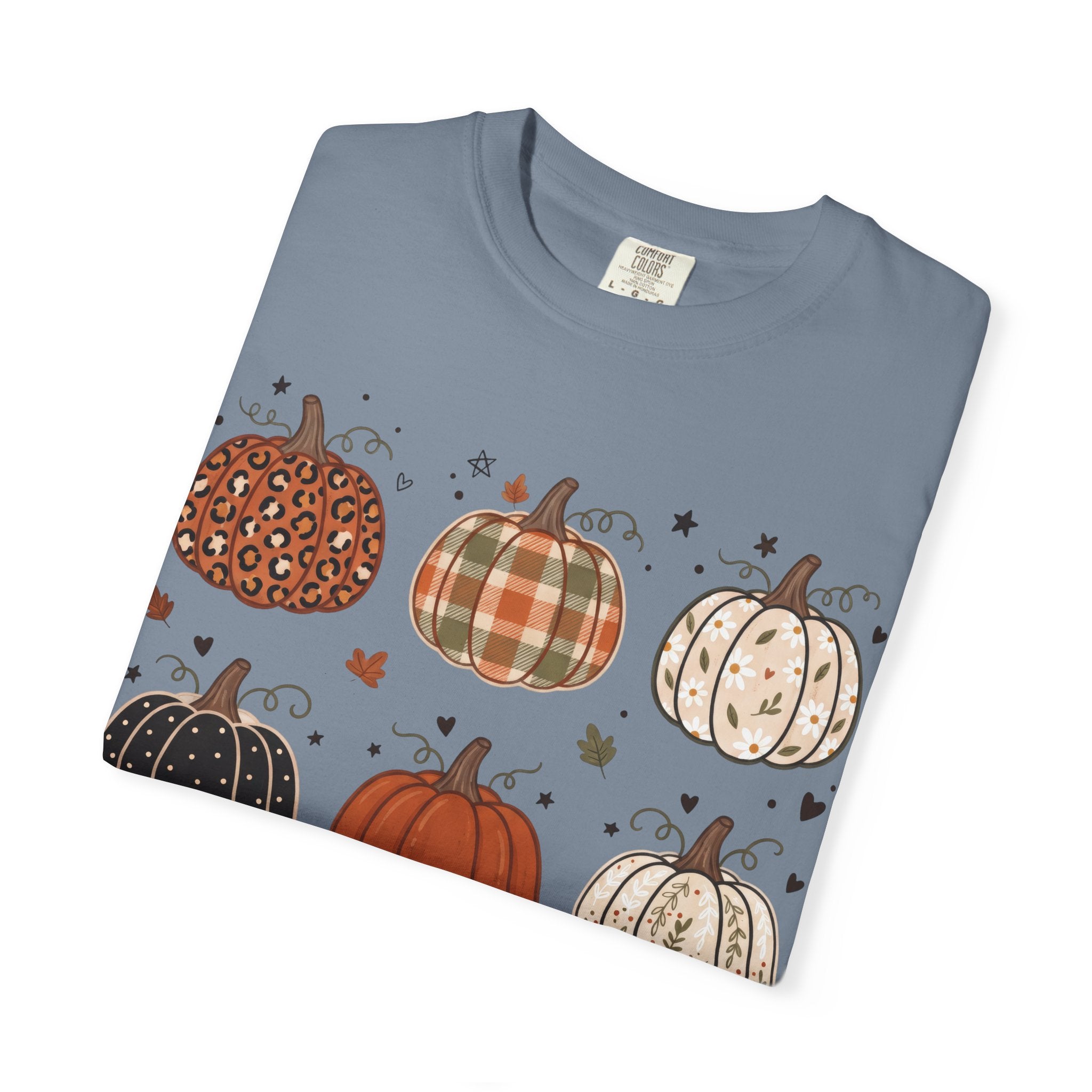 Pumpkin Patch T-Shirt — Fall Plaid & Floral Pumpkins Graphic Tee