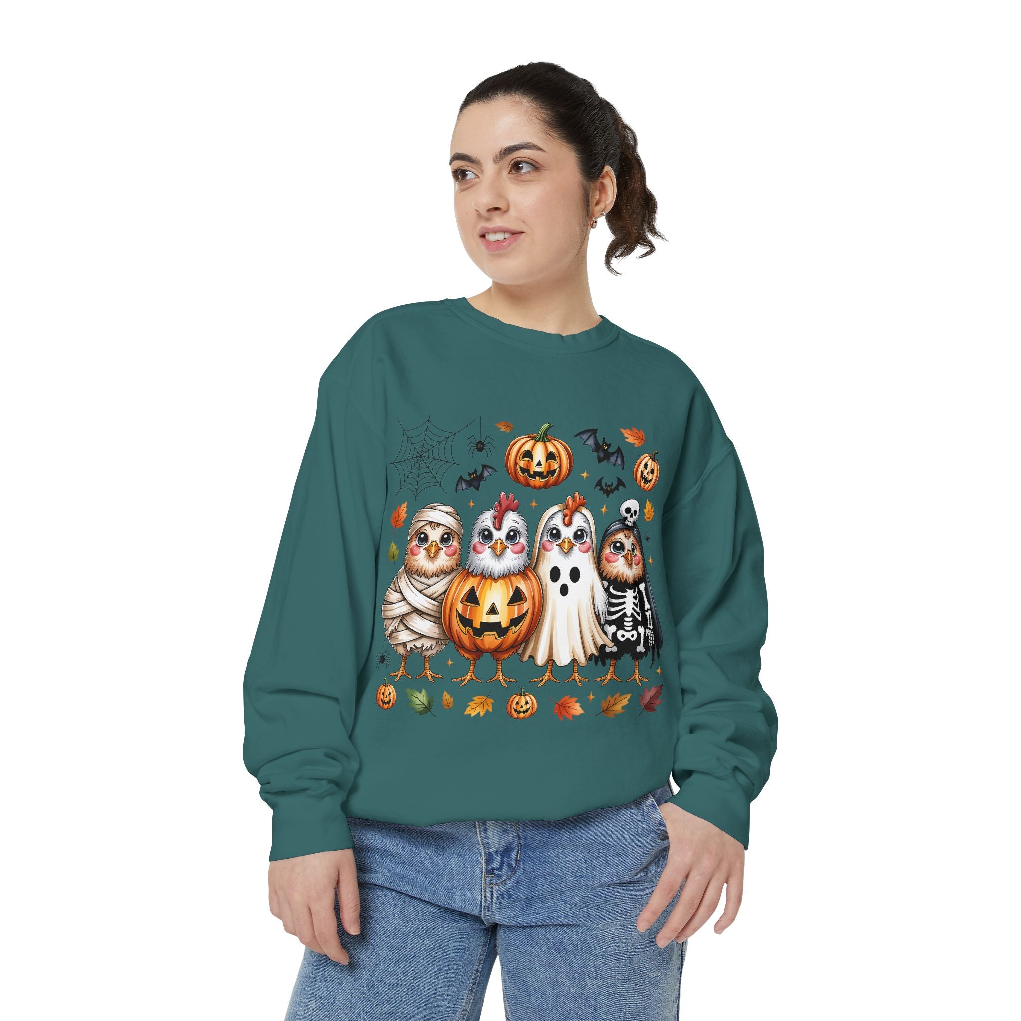 Halloween Owl Sweatshirt — Cute Spooky Owls in Costumes with Pumpkin & Ghost Design