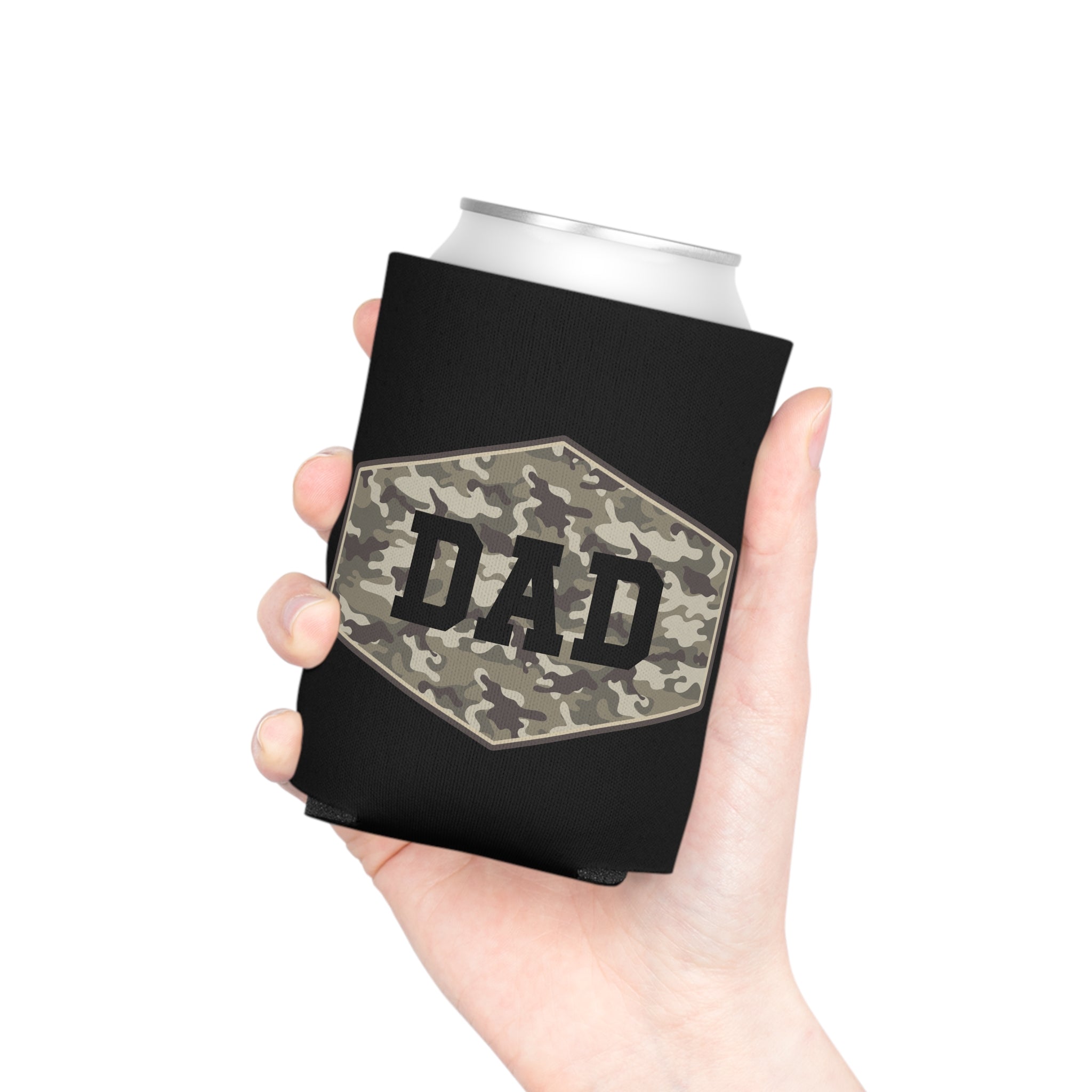 Dad Camo Can Cooler — Military Camouflage Beer Koozie