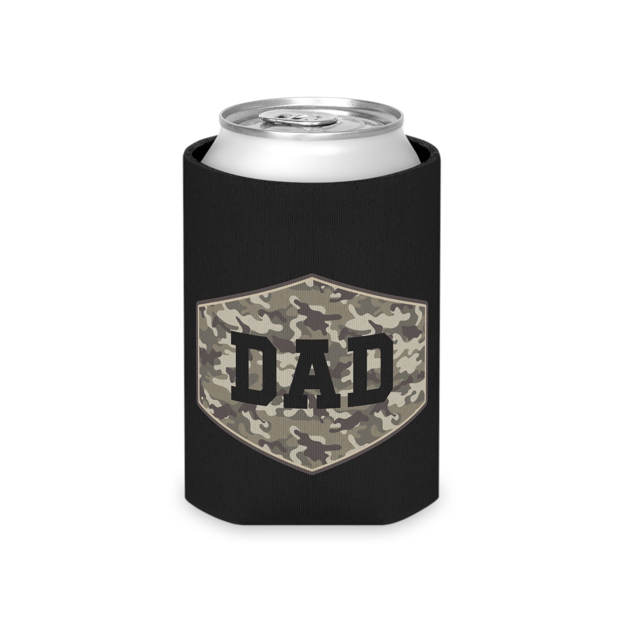 Dad Camo Can Cooler — Military Camouflage Beer Koozie