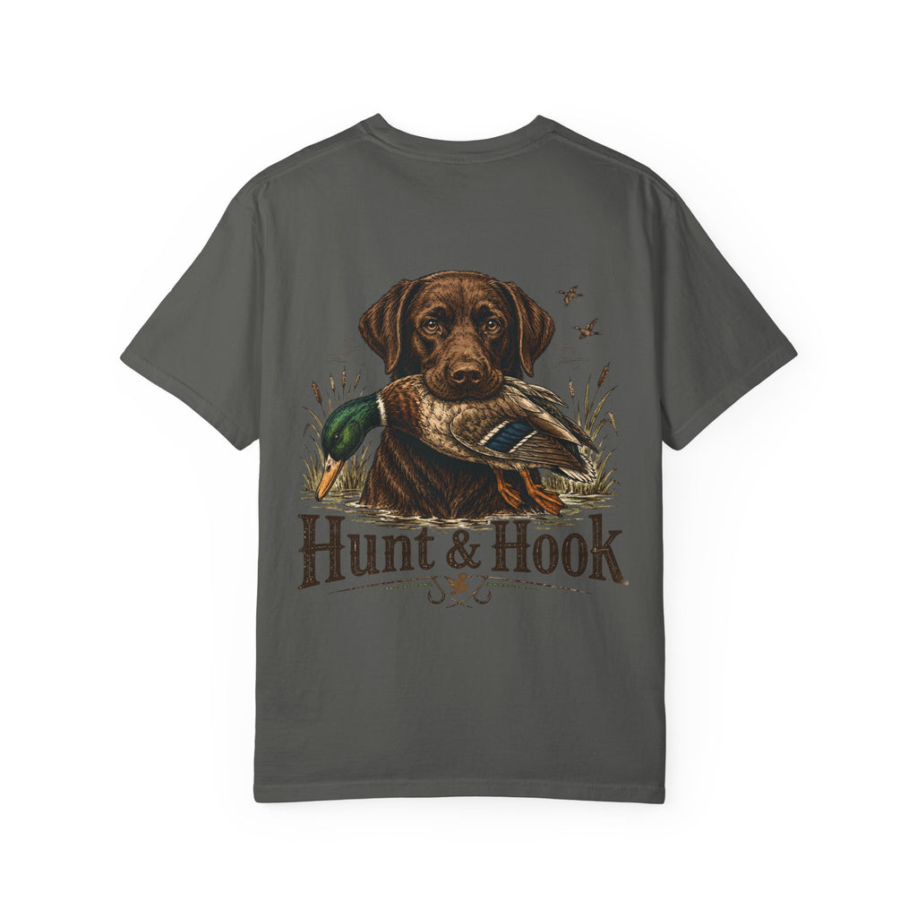 Hunt & Hook Retriever T-Shirt — Hunting Dog & Duck Graphic Tee