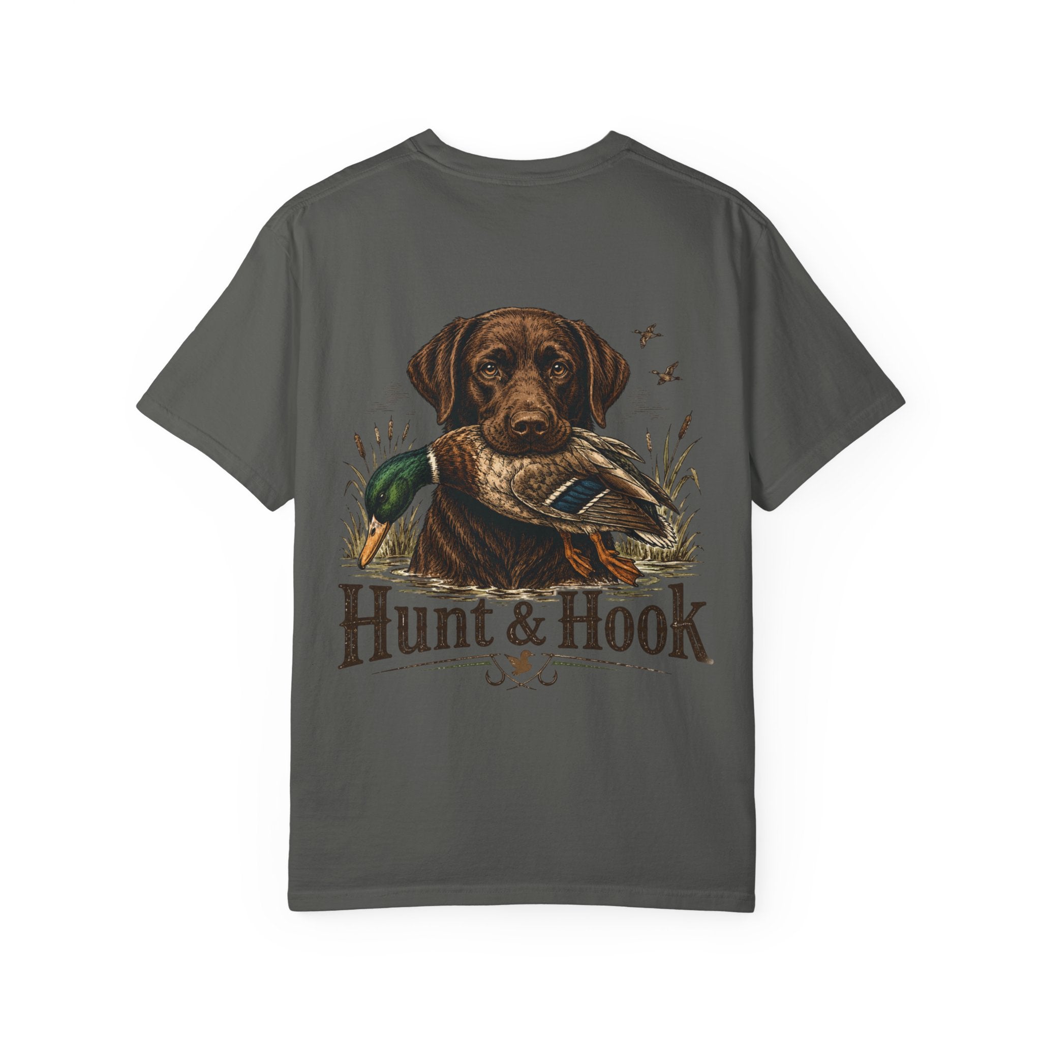 Hunt & Hook Retriever T-Shirt — Hunting Dog & Duck Graphic Tee