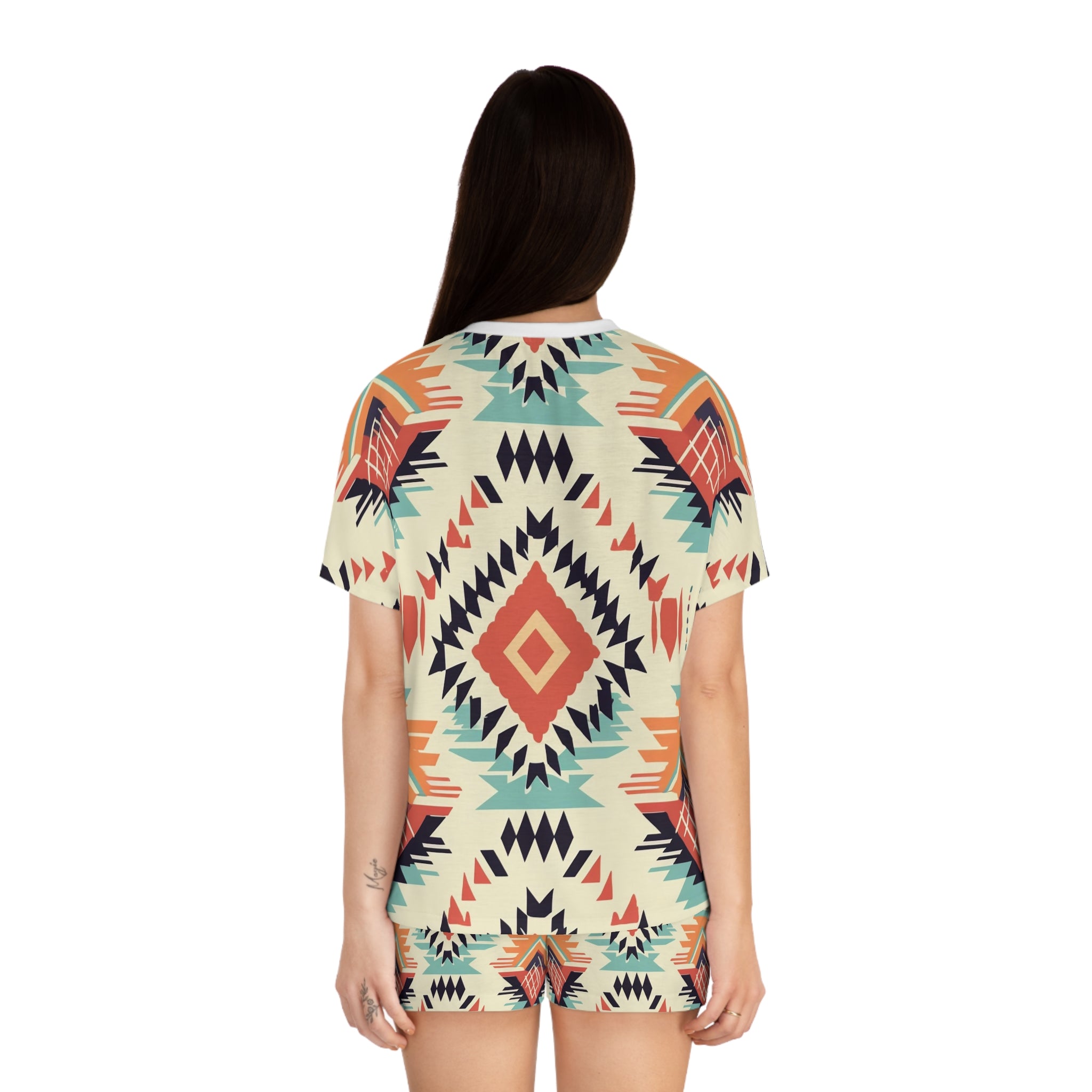 Southwest Aztec Print Women's Short Pajama Set